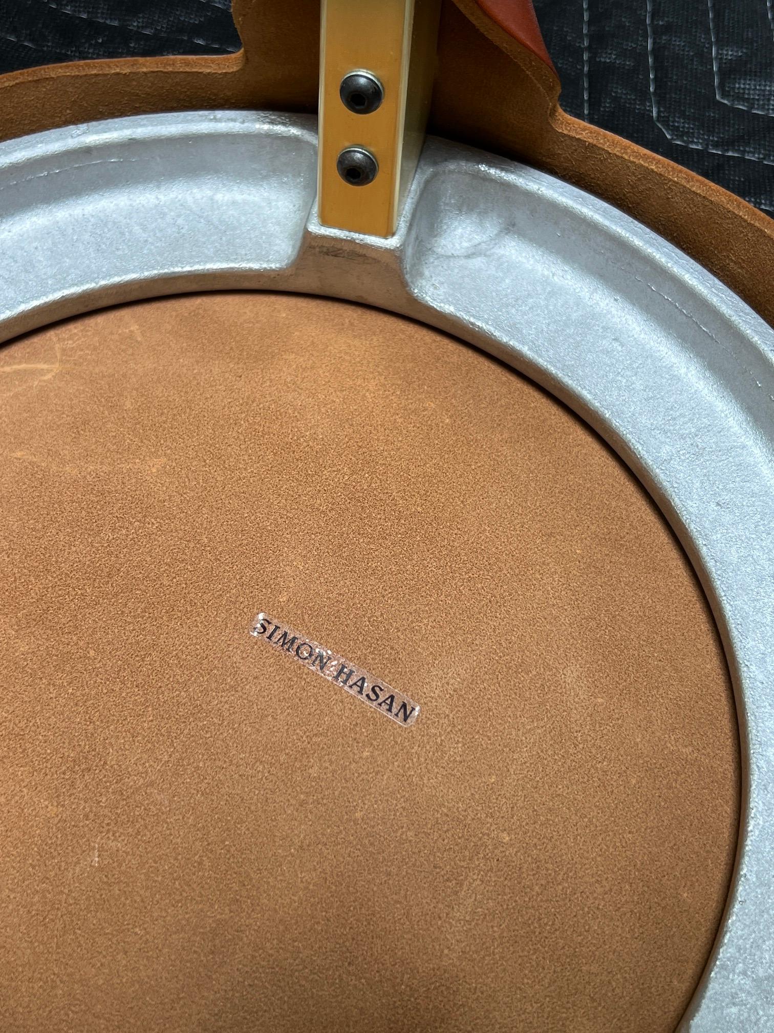 Simon Hasan Leather Top Counter Stools For Sale 6