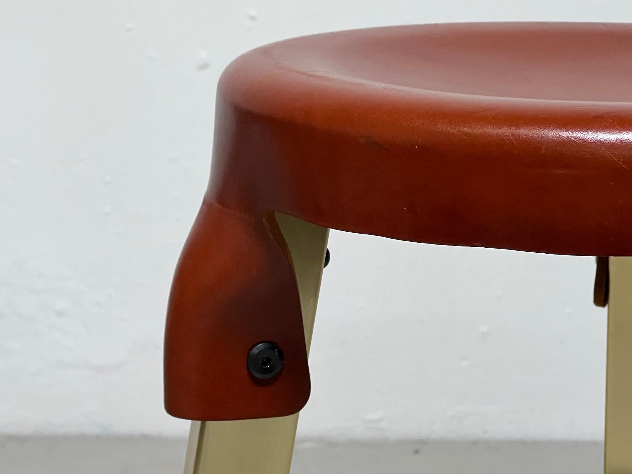 Simon Hasan Leather Top Counter Stools For Sale 2