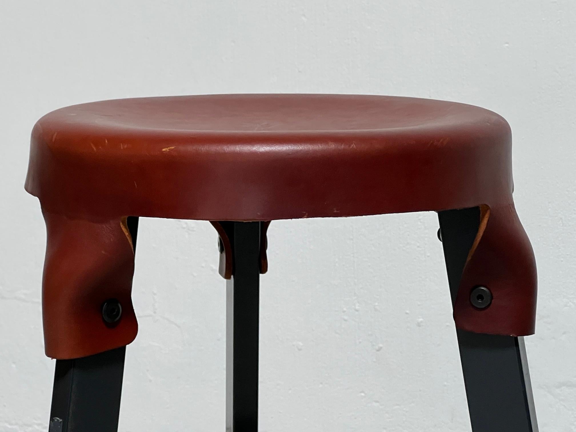 Simon Hasan Leather Top Counter Stools For Sale 3