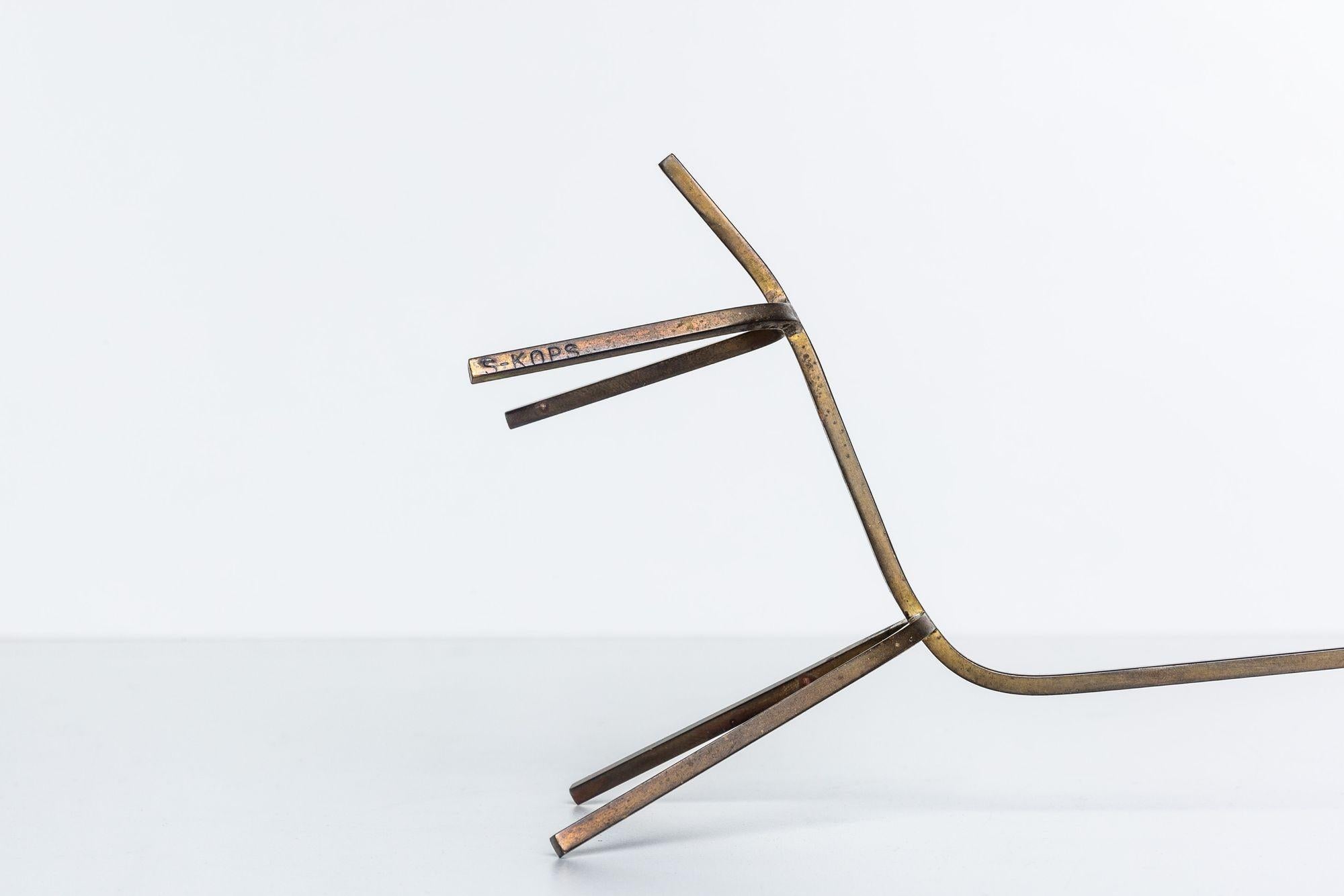 Milieu du XXe siècle Ensemble de sculptures d'animaux minimalistes en laiton de Simon Kops en vente