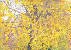 A boulevard in Maryino in the rain. October, Painting, Oil on Canvas, 35x49.5 cm