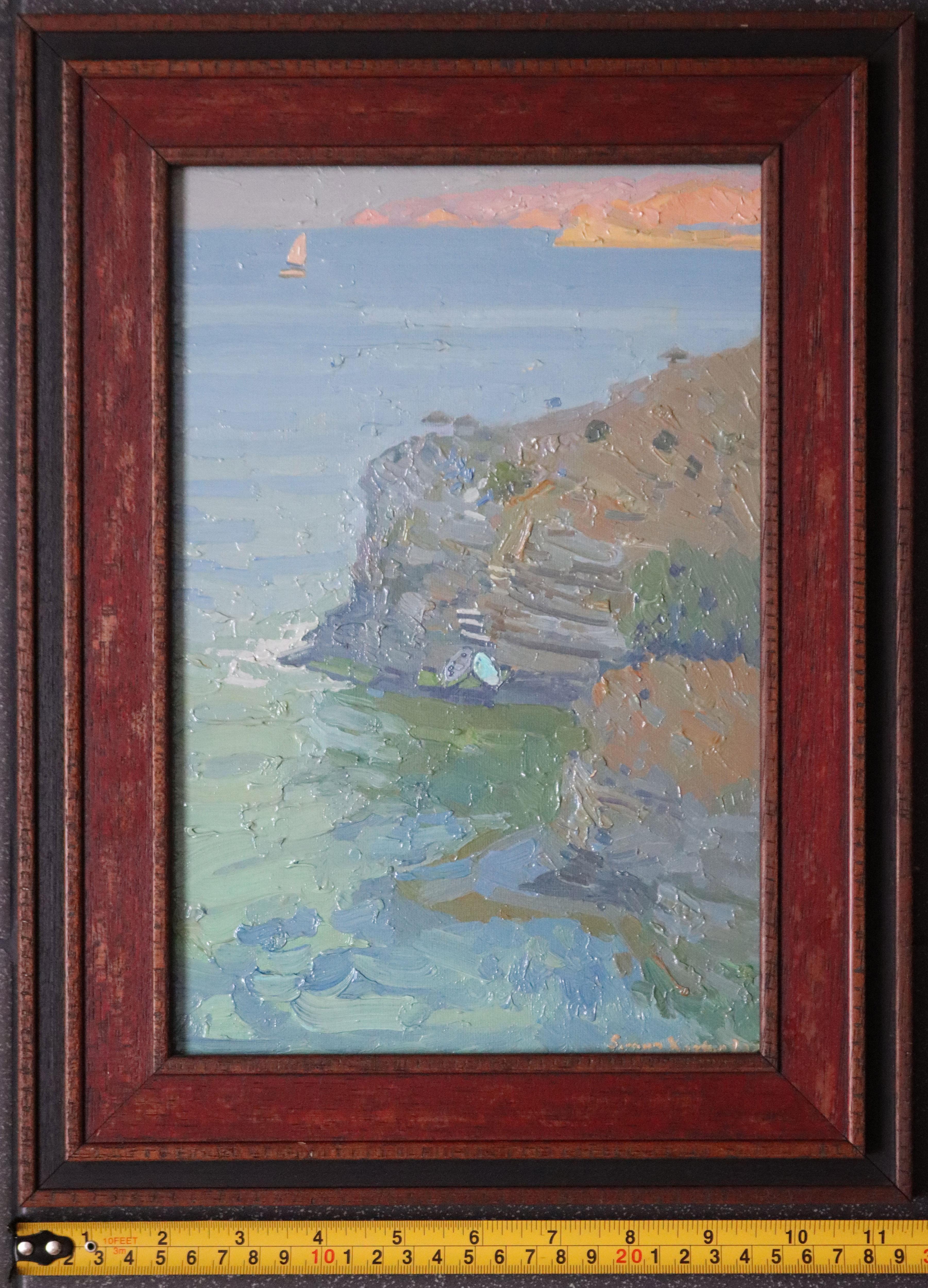 Una vela bianca e solitaria brilla. Bali. Creta. Grecia in vendita 6