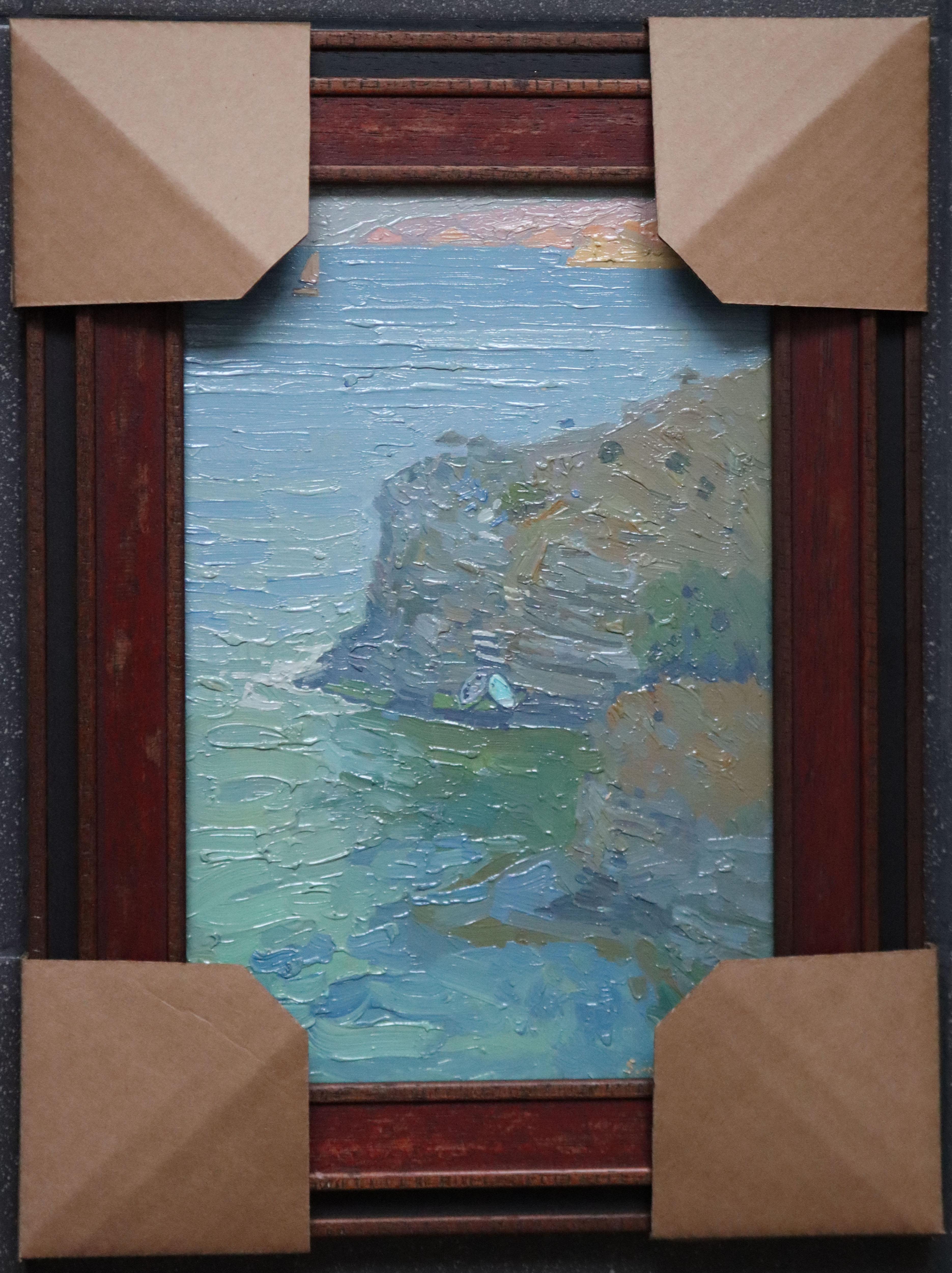 Una vela bianca e solitaria brilla. Bali. Creta. Grecia in vendita 8