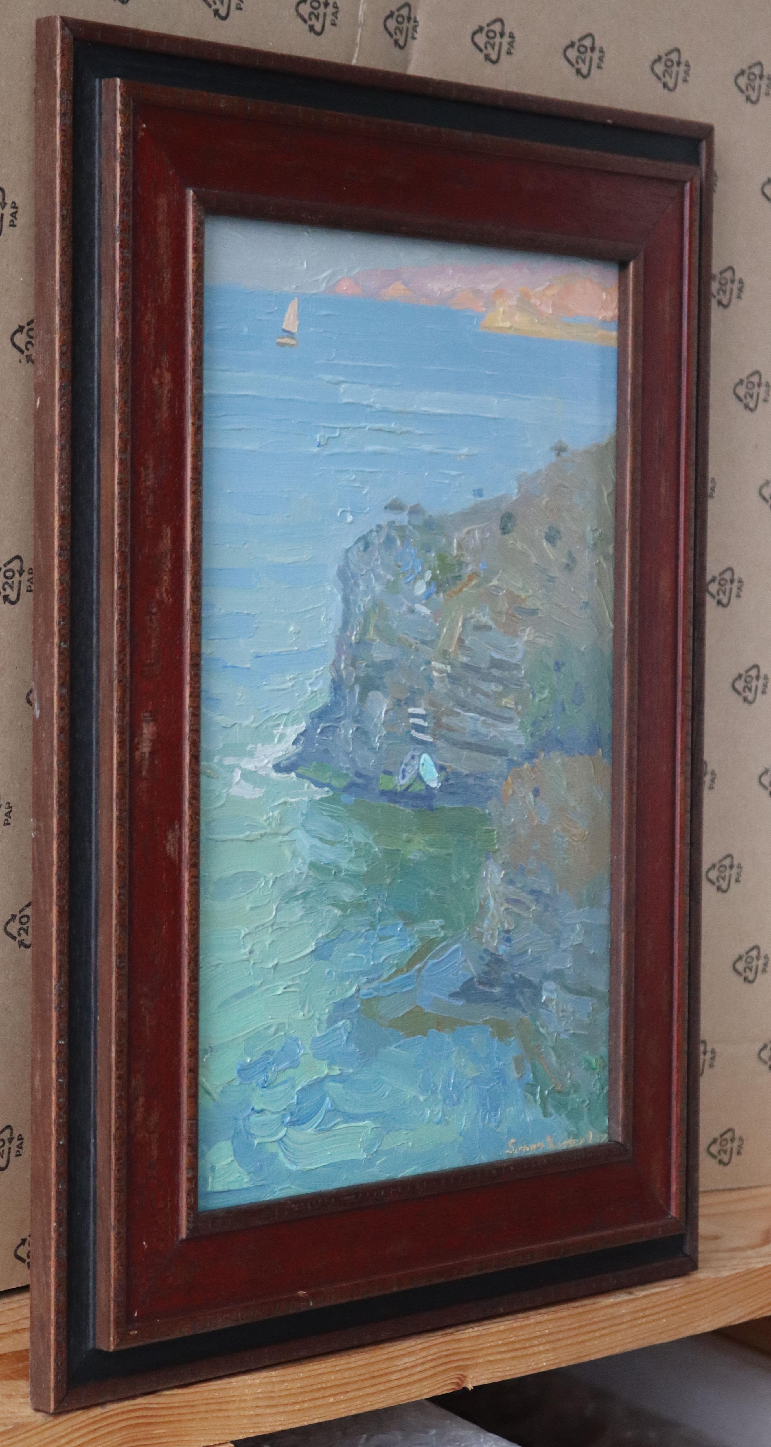 Una vela bianca e solitaria brilla. Bali. Creta. Grecia in vendita 3