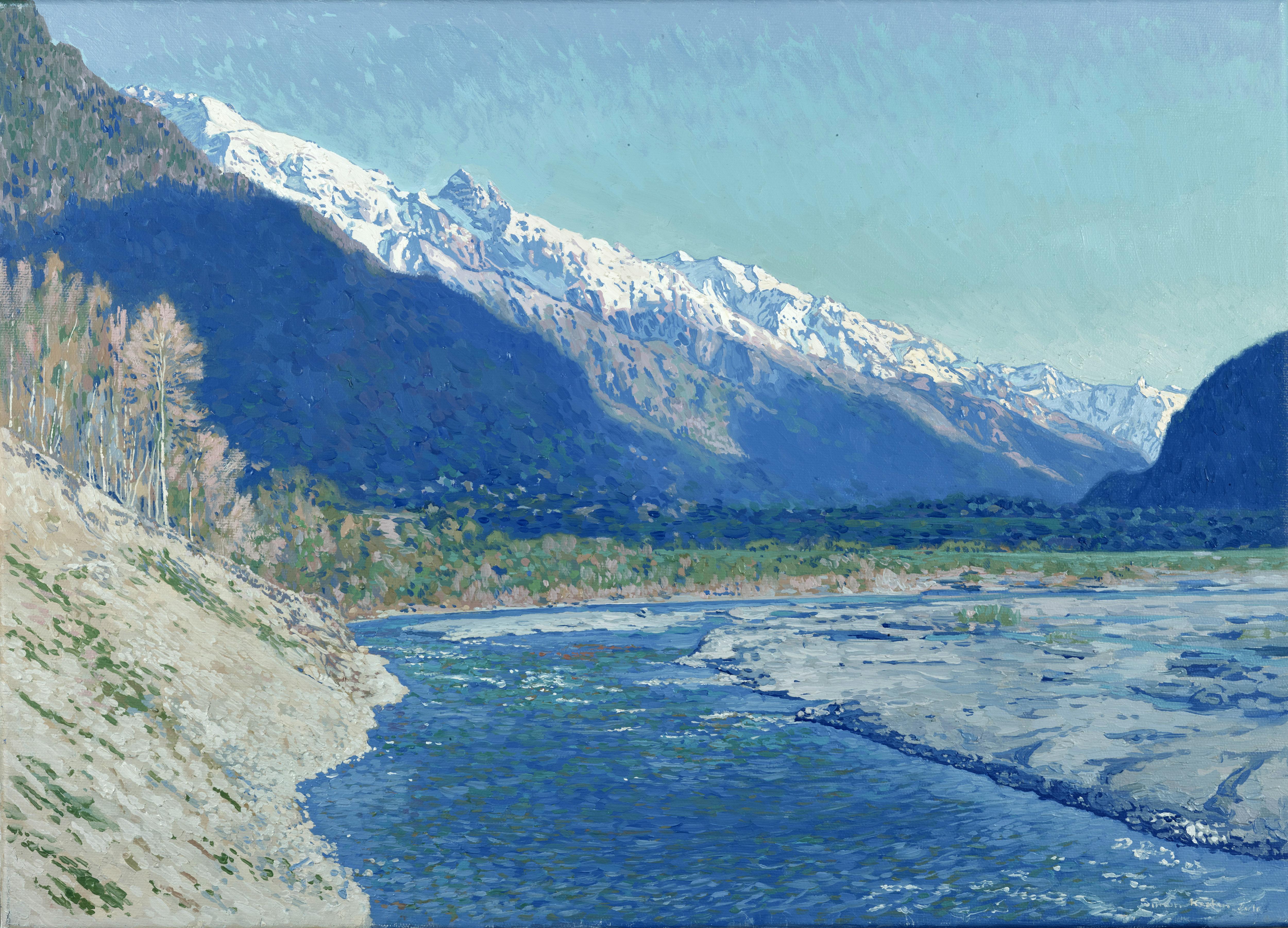 Una vista del río Teberda y Dombay