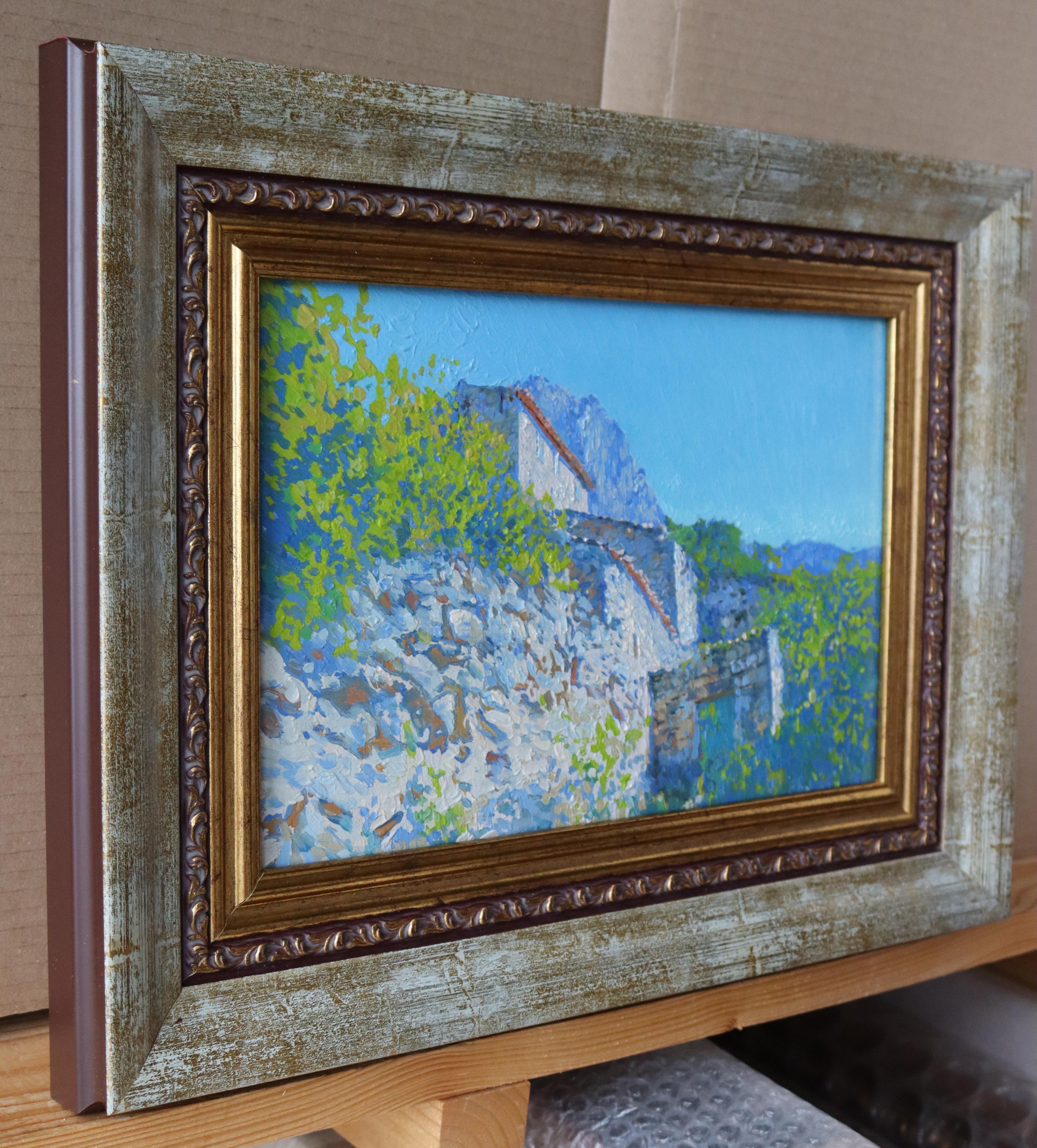 Abandoned mountain village in Sutomore, Original Oil Painting by Simon Kozhin For Sale 5
