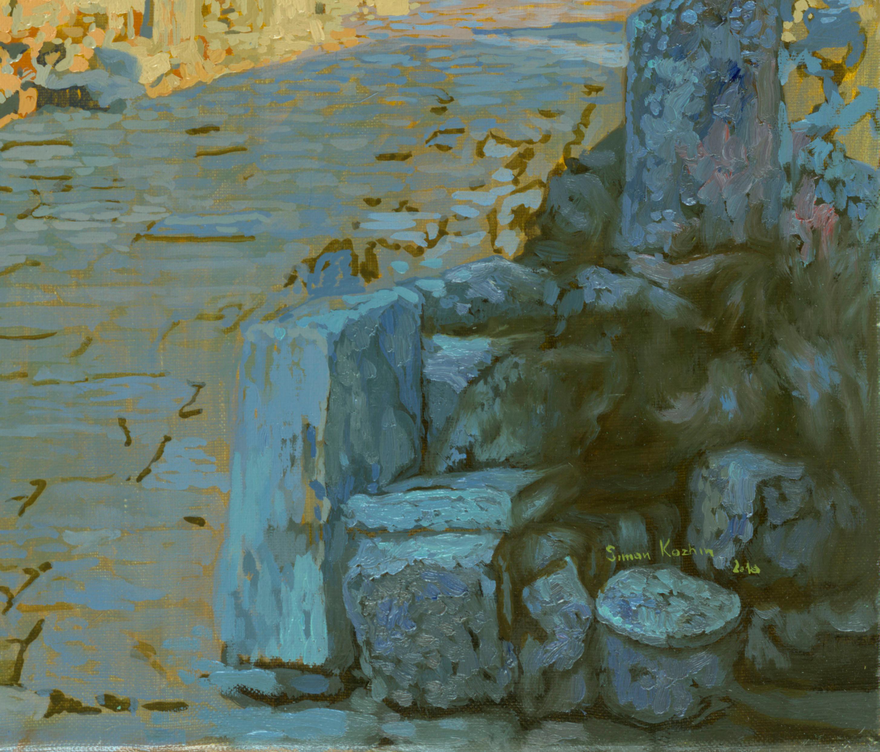 La sien de Adrián. Éfeso - Landscape Painting Gris de Simon Kozhin