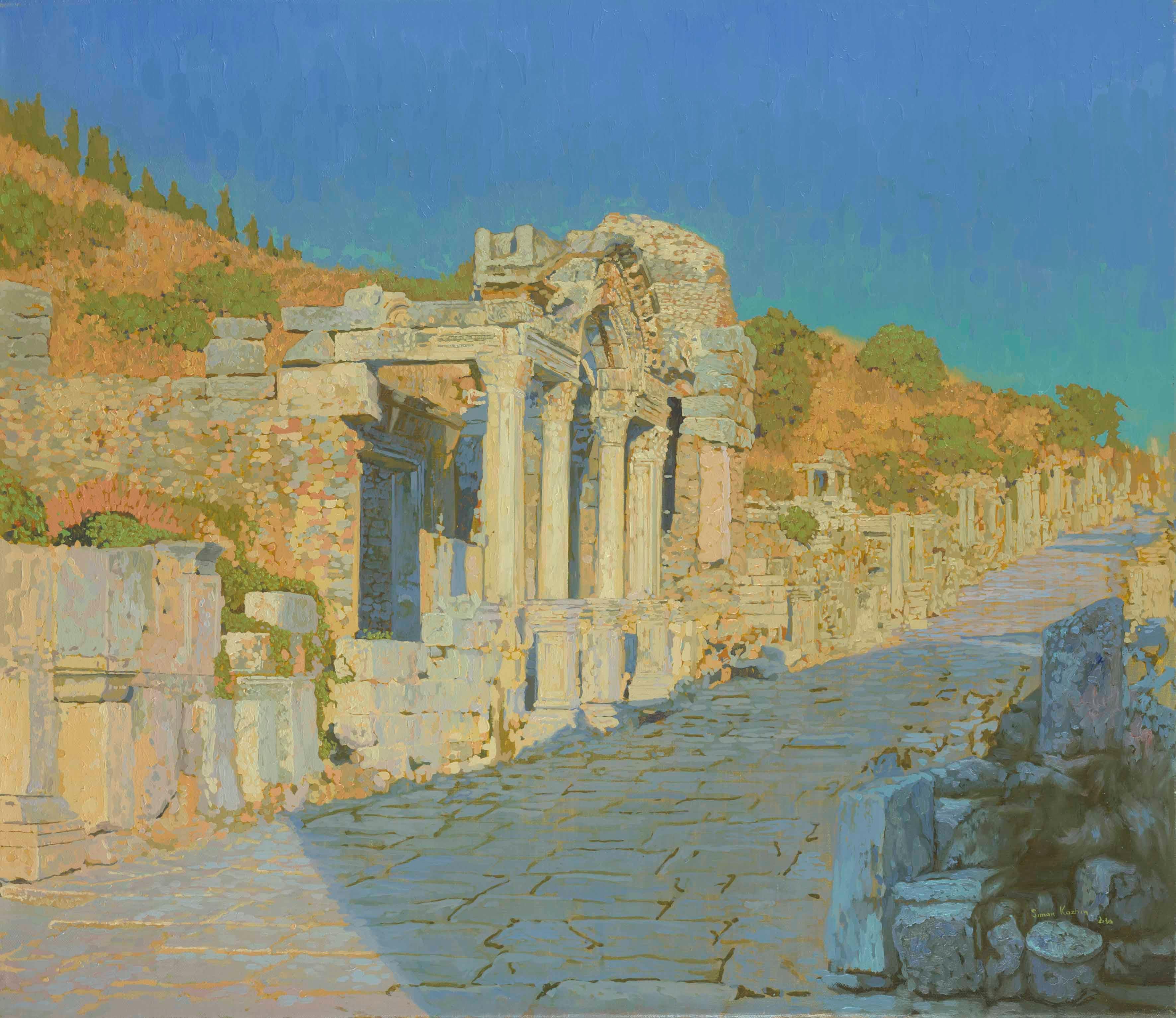 Landscape Painting de Simon Kozhin - La sien de Adrián. Éfeso