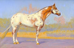 Peinture à l'huile figurative du peintre russe « Appaloosa Horse », 40x60