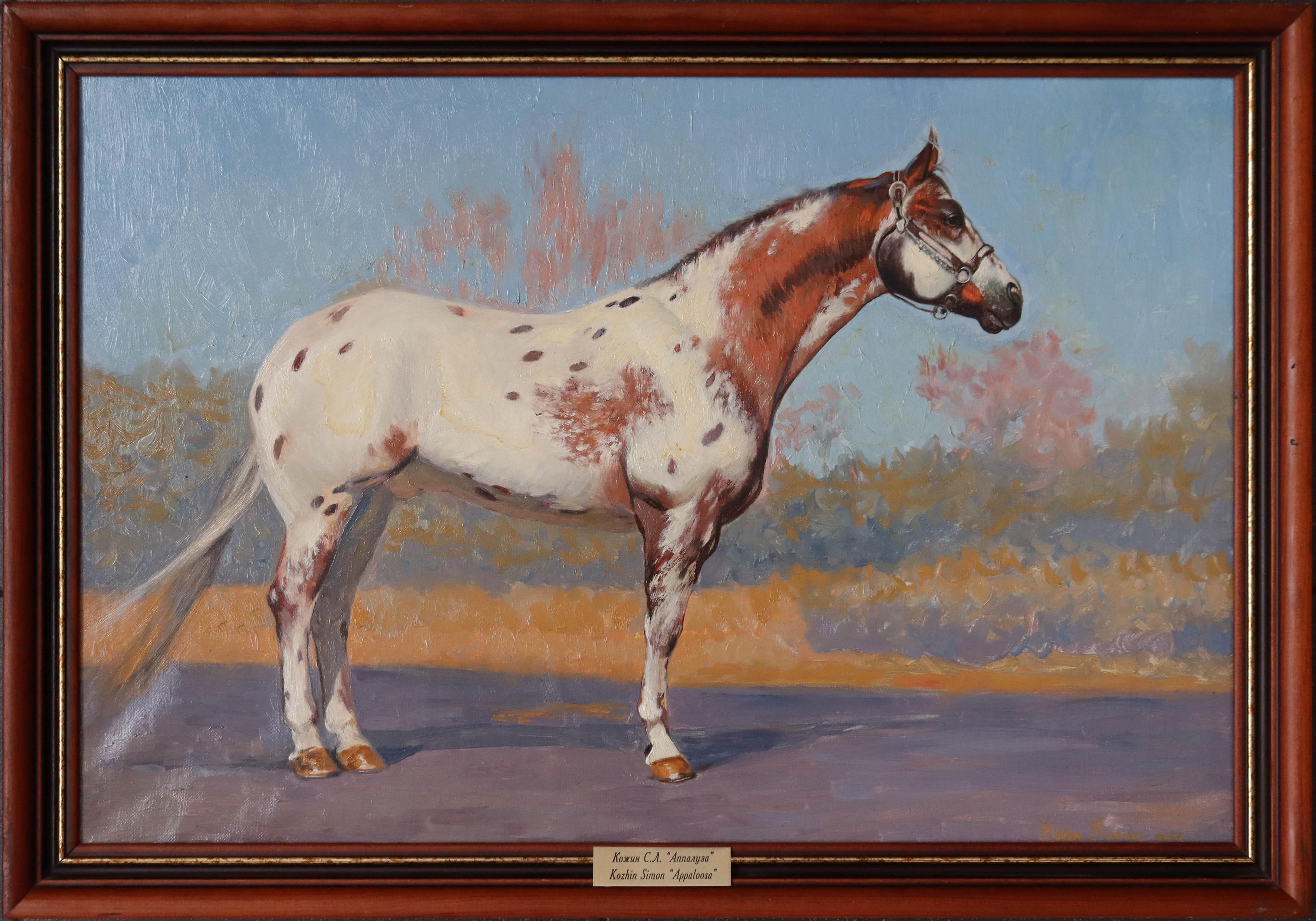 Appaloosa Horse Oil Painting Figurative Artwork by Russian painter 40x60 For Sale 8