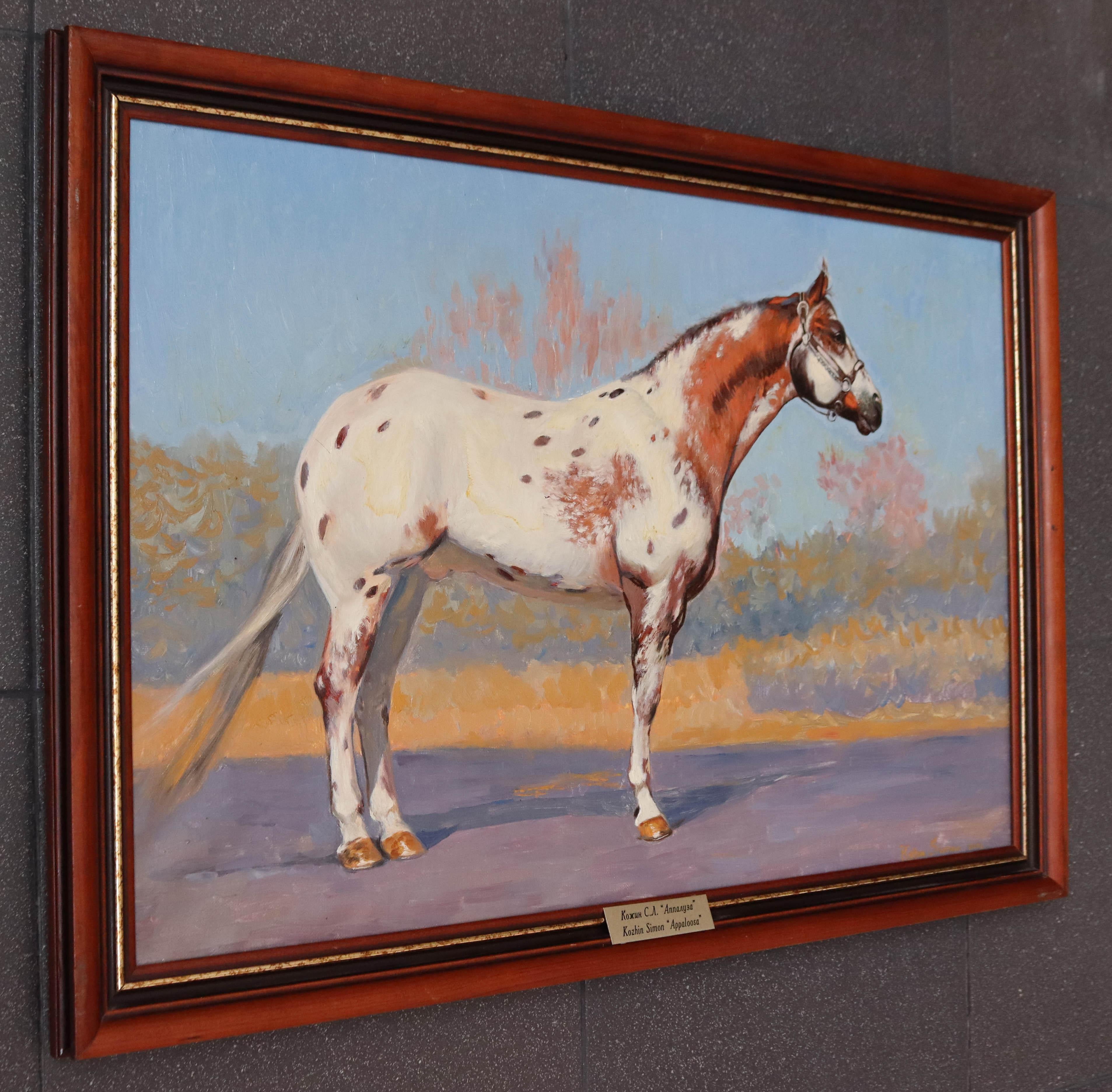 Appaloosa Horse Oil Painting Figurative Artwork by Russian painter 40x60 For Sale 10