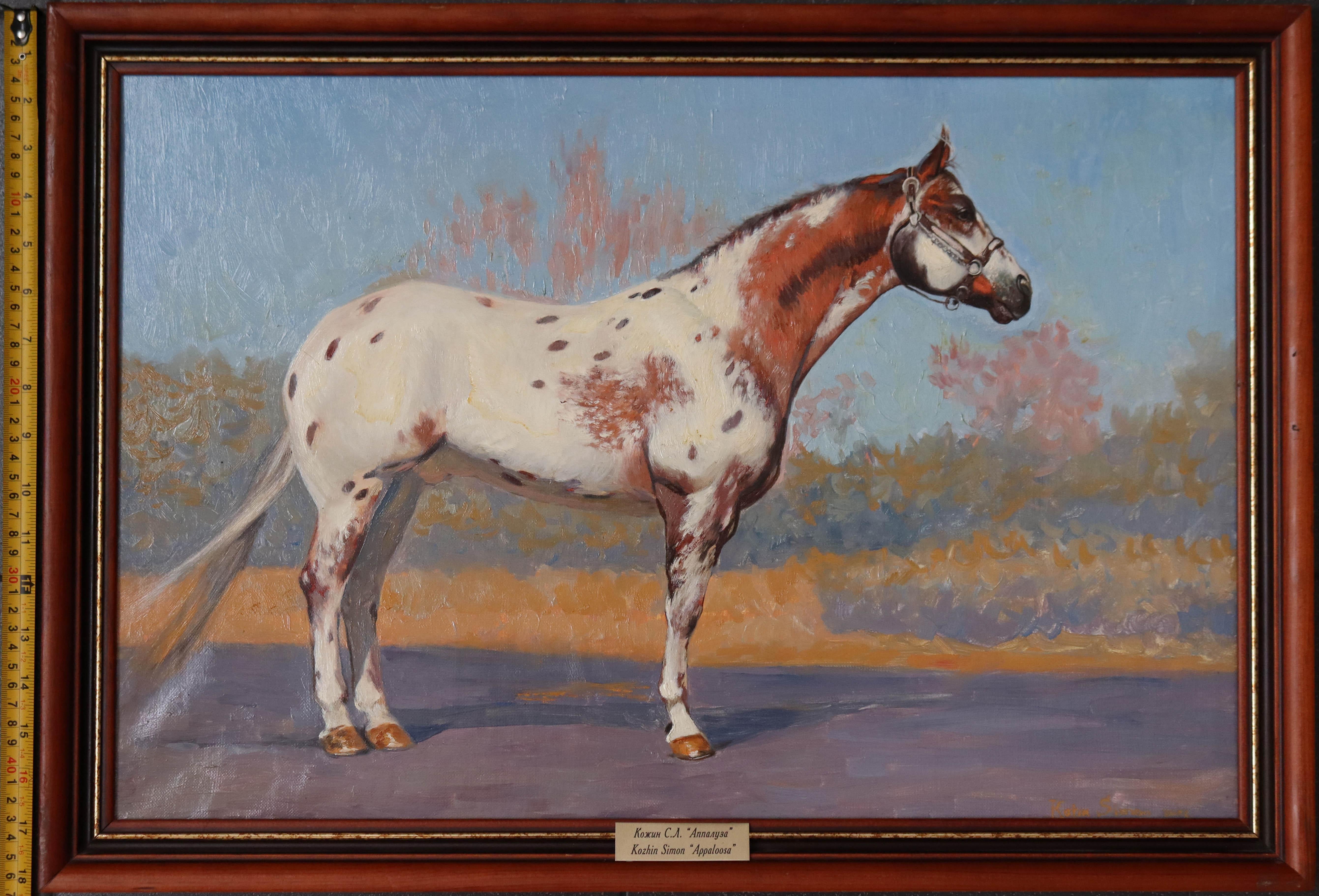 Appaloosa Horse Oil Painting Figurative Artwork by Russian painter 40x60 For Sale 11