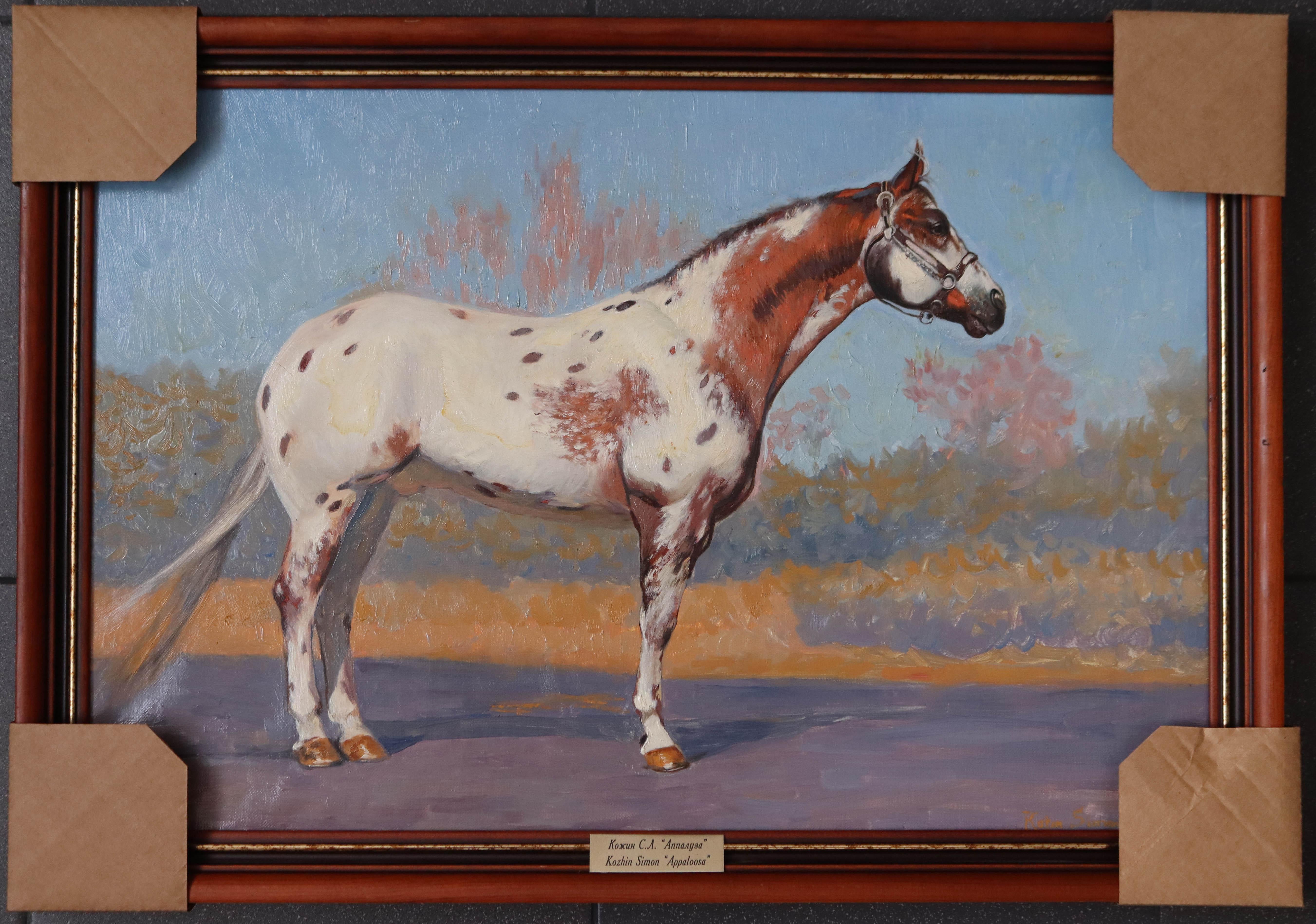 Appaloosa Horse Oil Painting Figurative Artwork by Russian painter 40x60 For Sale 13