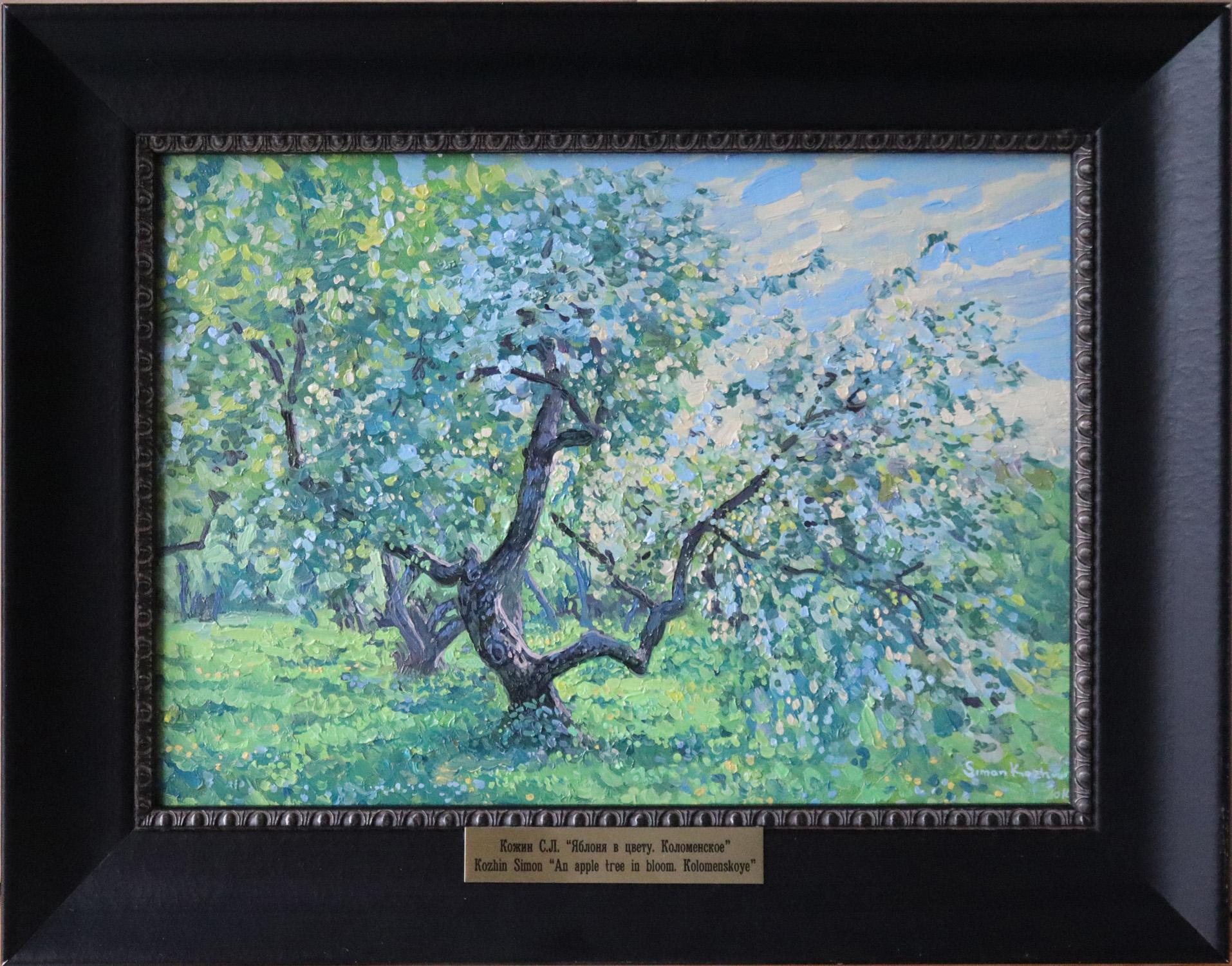Simon Kozhin Figurative Painting - Apple tree in bloom. Kolomenskoye