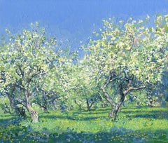 Apple tree in bloom. Kolomenskoye, Impressionism painting 2014 Oil on board New