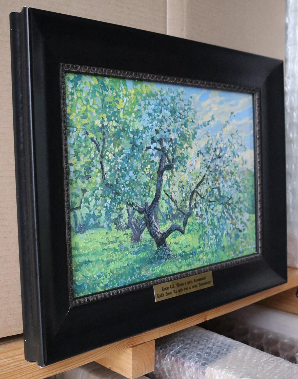Manzano en flor. Kolomenskoye Pintura al óleo Impresionista de Simon Kozhin en venta 3