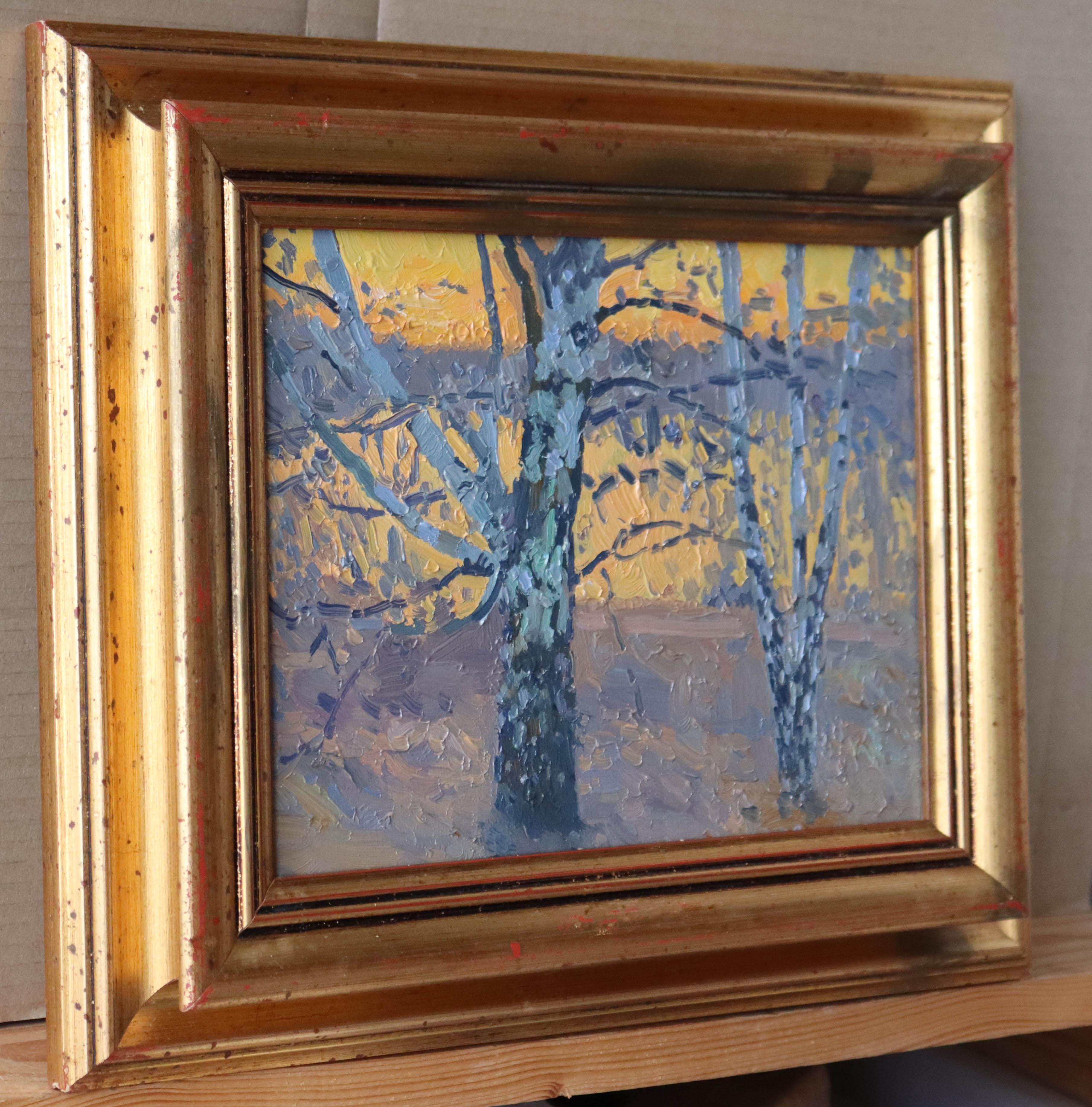 PLEASE NOTE: The painting will be shipped, not framed. The framing option is available on request with additional shipping costs.
These birches grow in a specially protected area of Tsaritsyno Park, and one of the ponds is visible in the background.