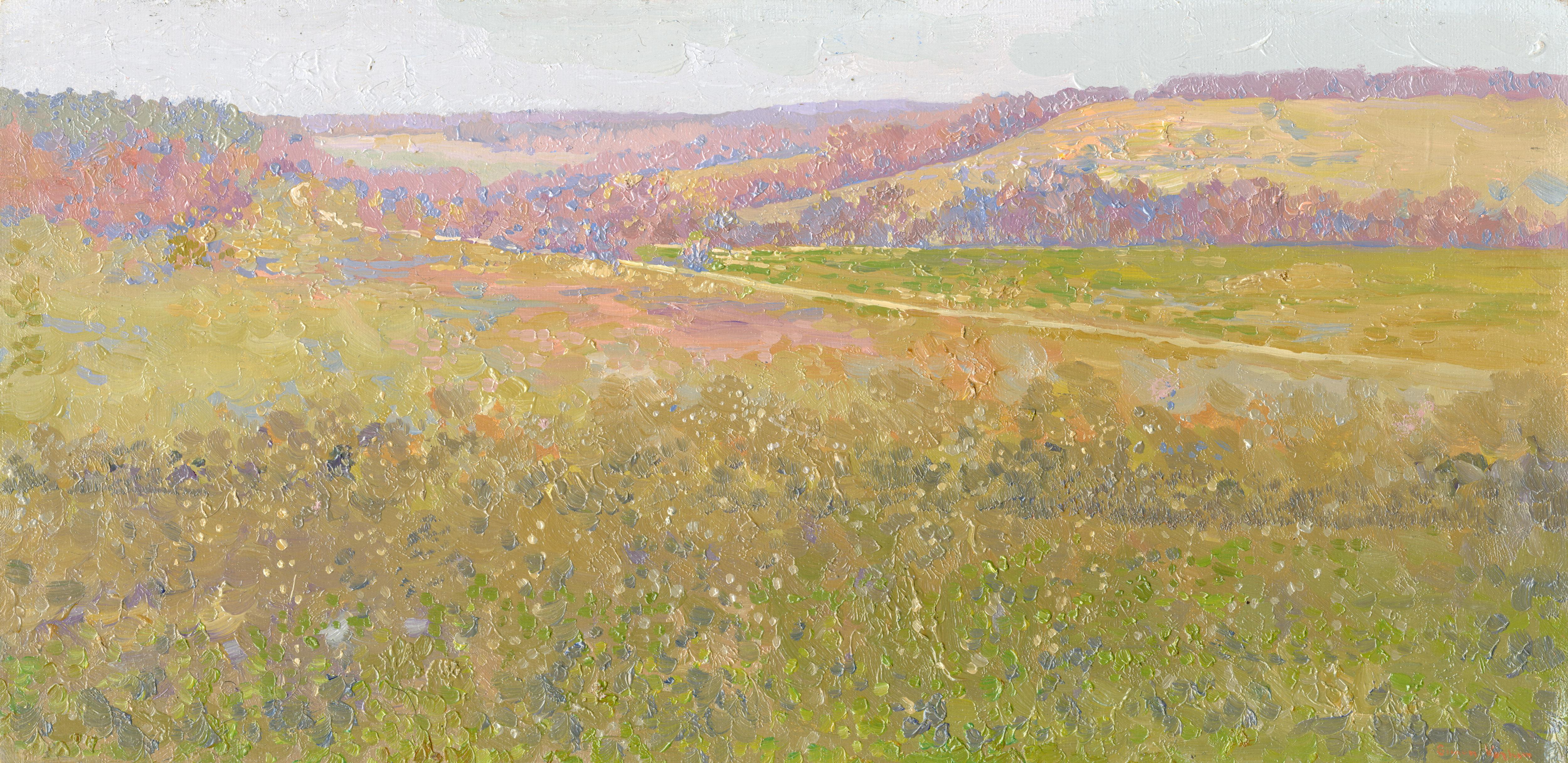 Simon Kozhin Landscape Painting - April day. Panorama of Klykovo
