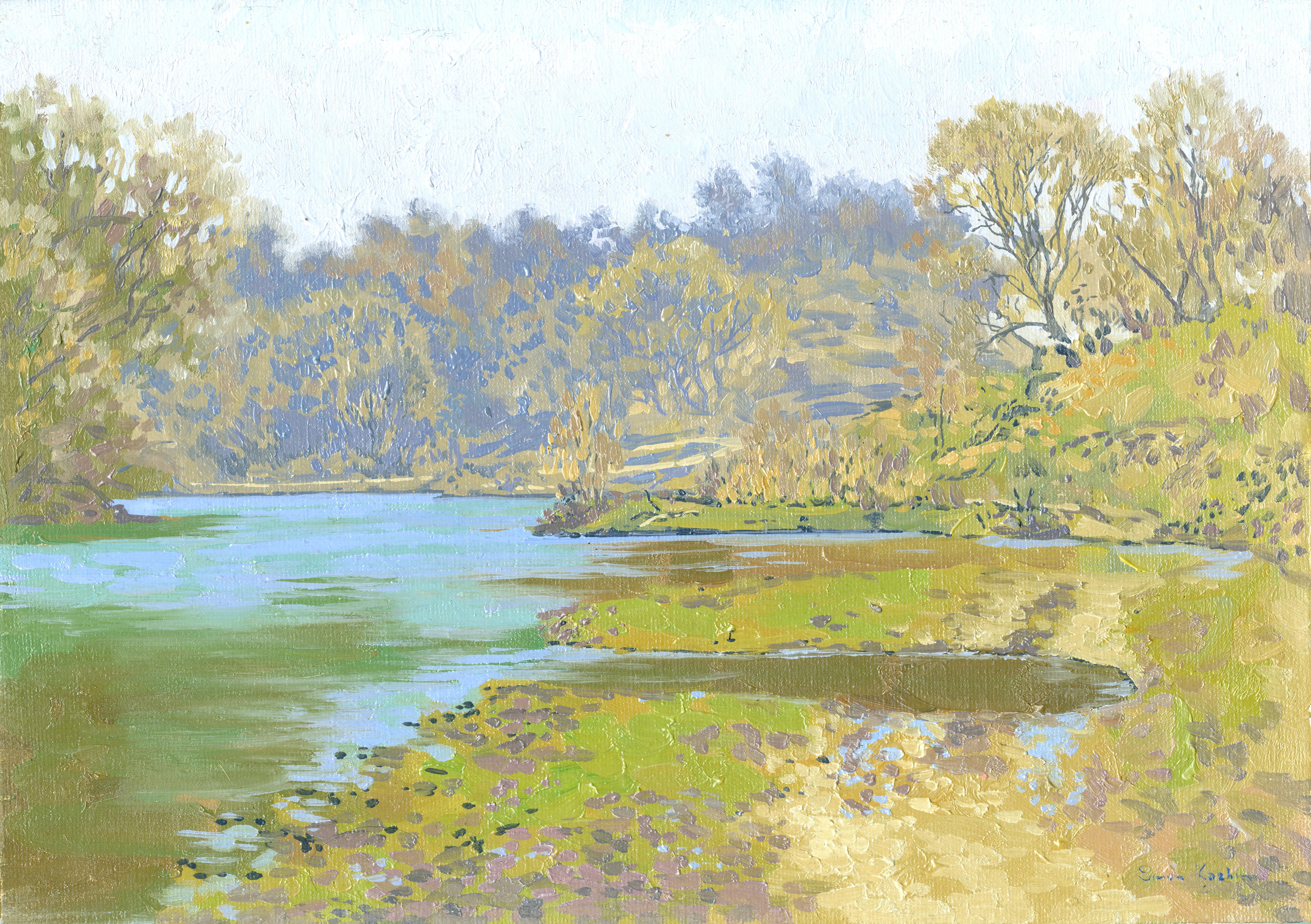 Landscape Painting de Simon Kozhin - Abril. Río Serena