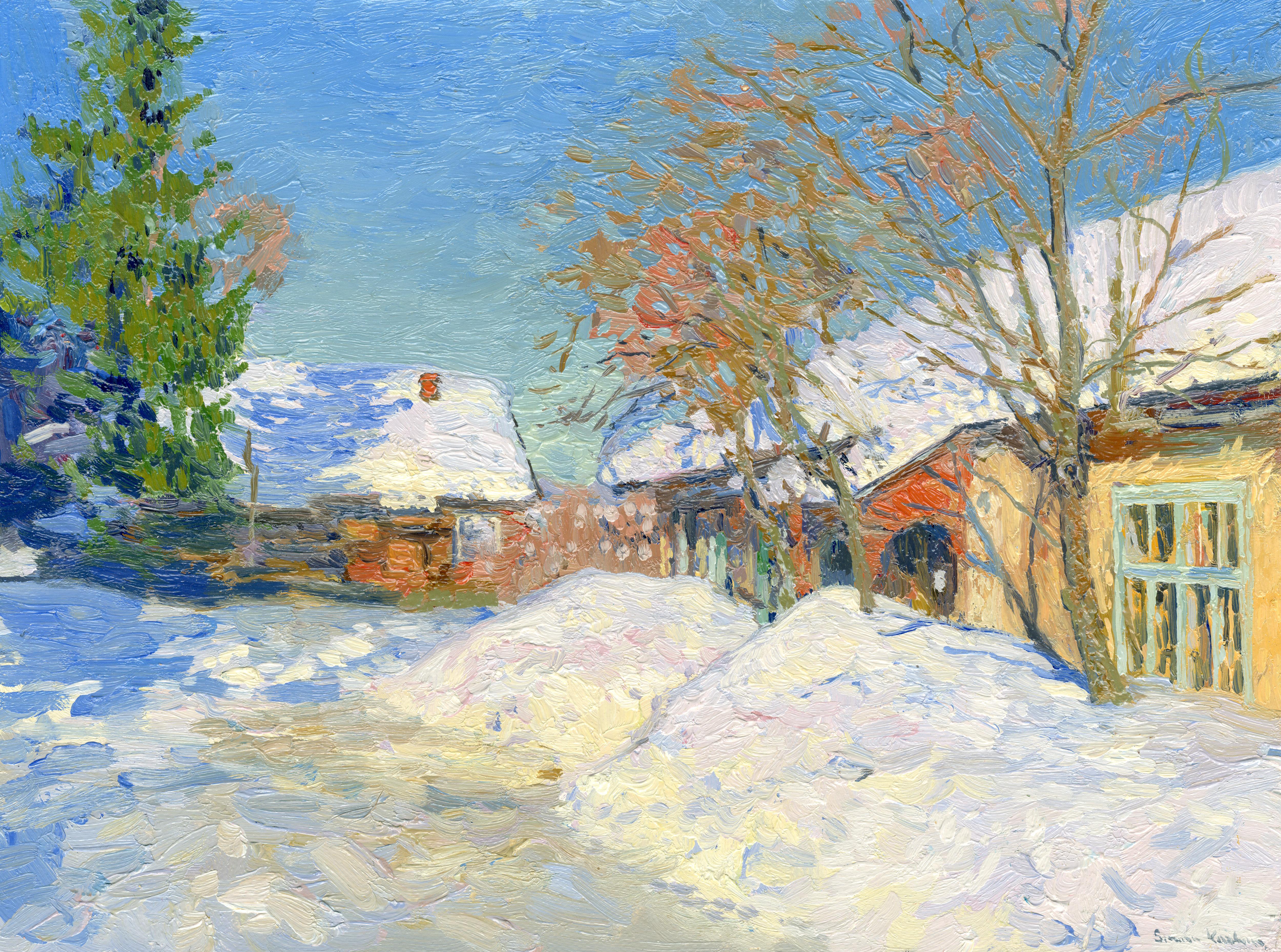 April. The last snow. Pereslavl-Zalessky, Impressionist painting, 2013, New
