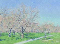 Avril. Croix du Worship à Kolomenskoye, paysage à l'huile de Simon Kozhin