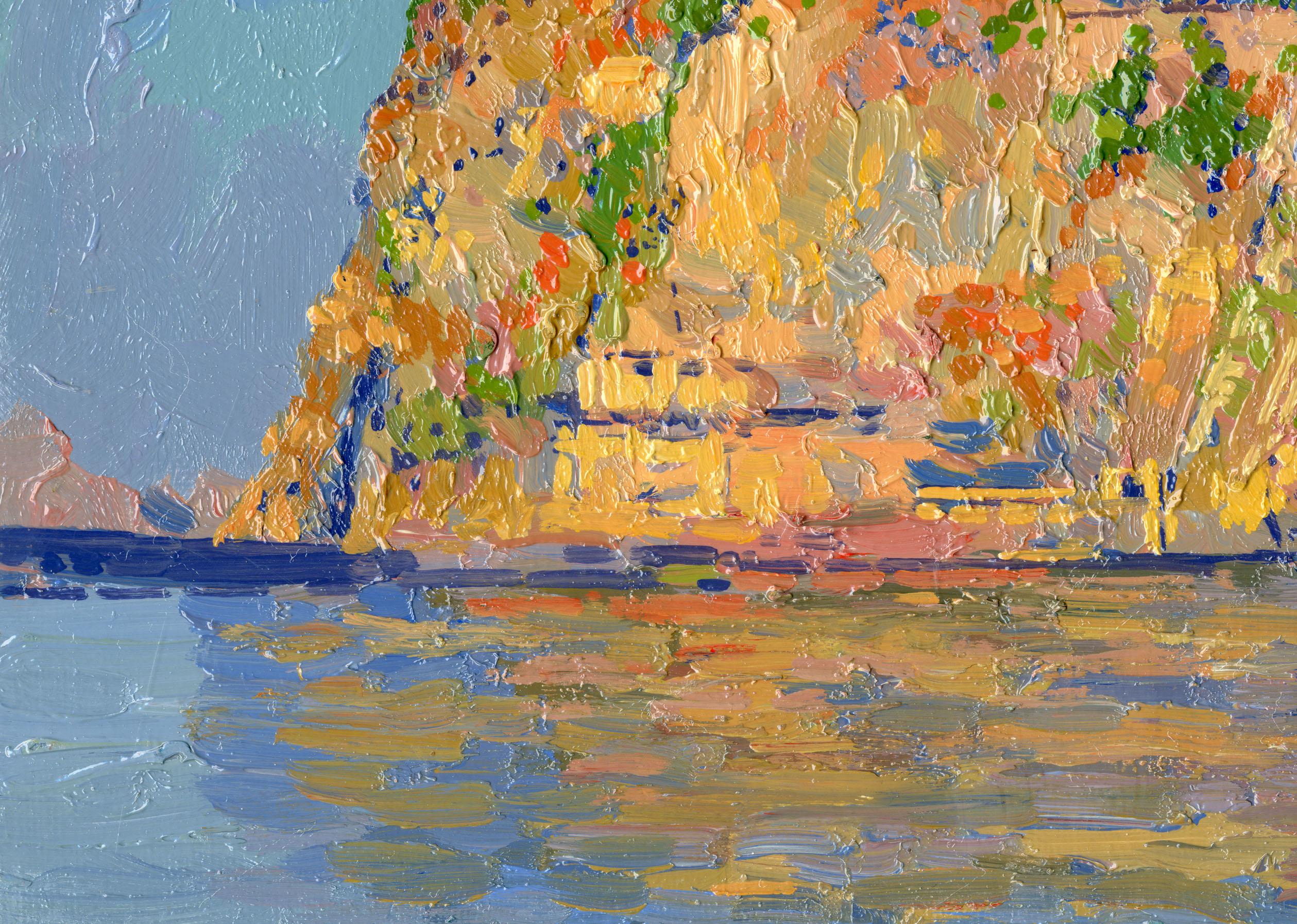 Aragonese Castle at sunset - Impressionist Painting by Simon Kozhin