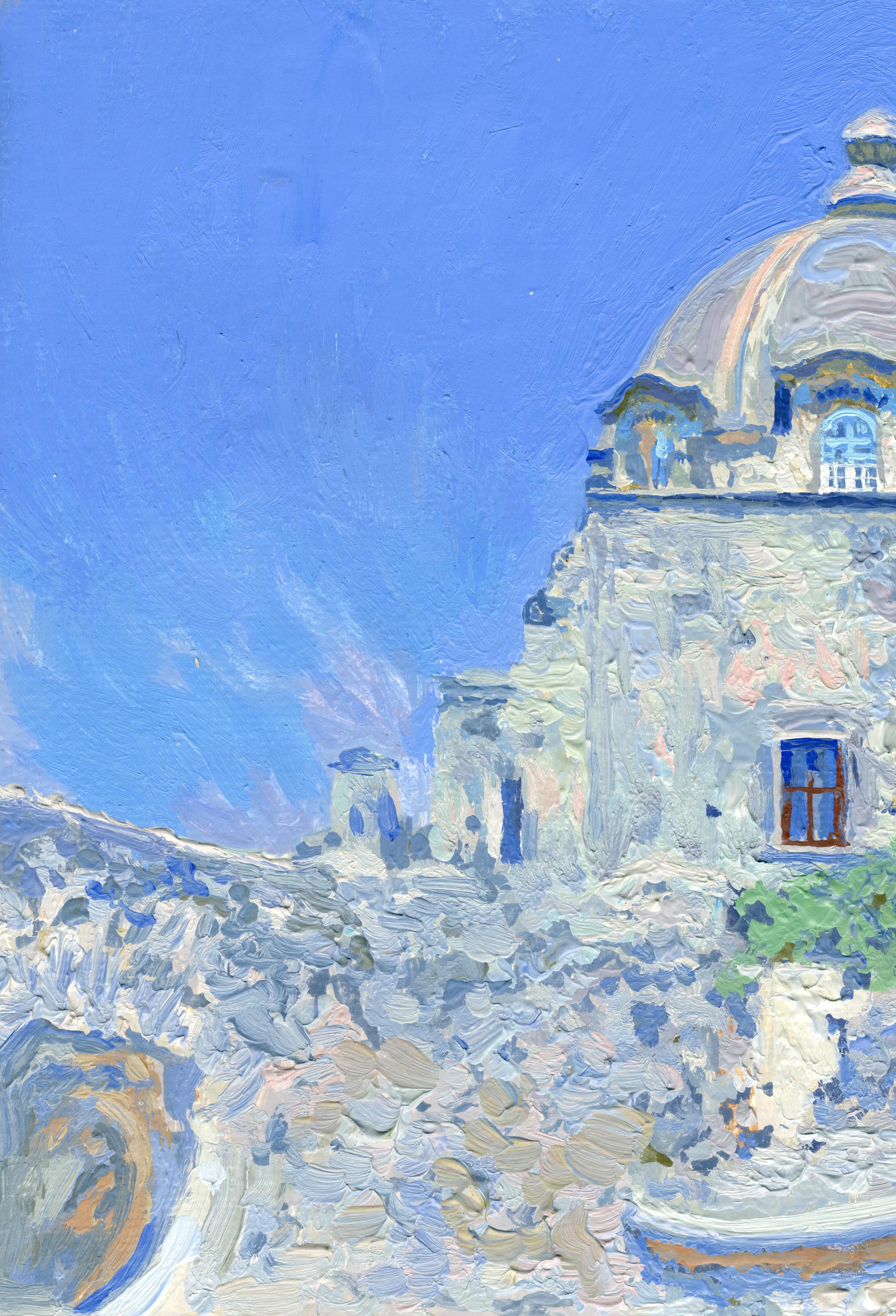 Aragonese Castle Plein-air Collectible painting by Simon Kozhin For Sale 1