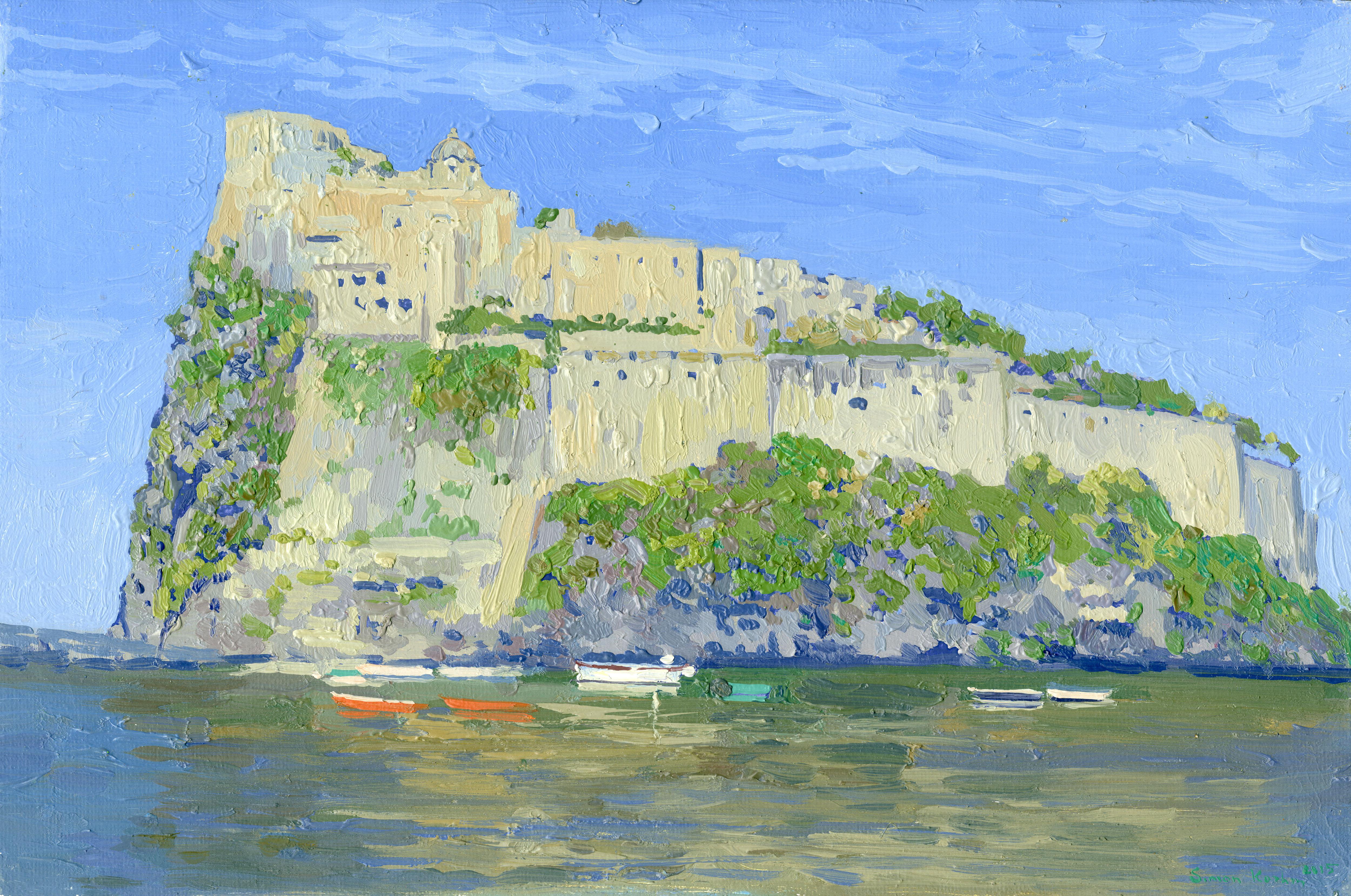 Landscape Painting de Simon Kozhin - Castillo aragonés. Ischia