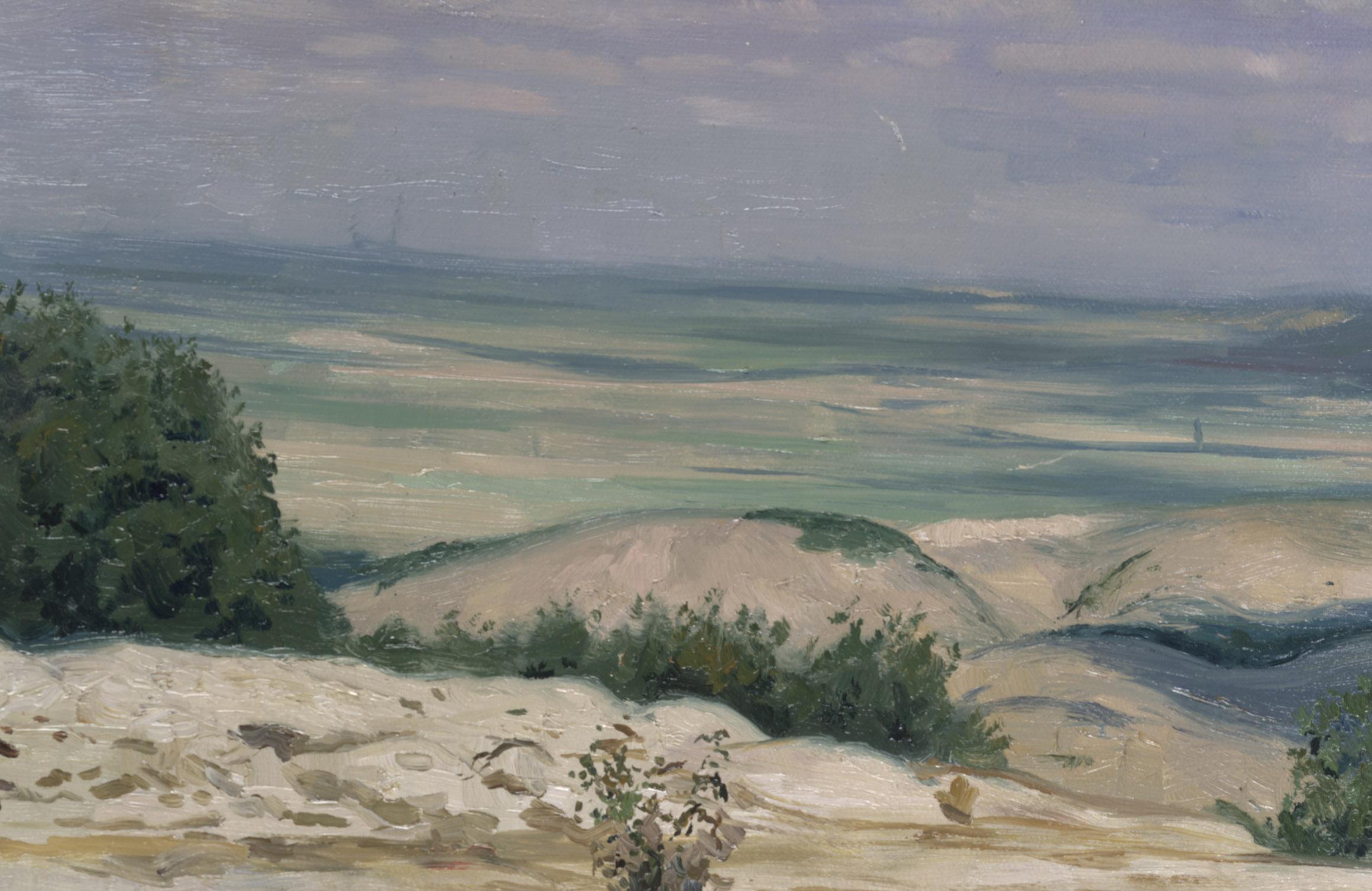 À midi - Gris Landscape Painting par Simon Kozhin