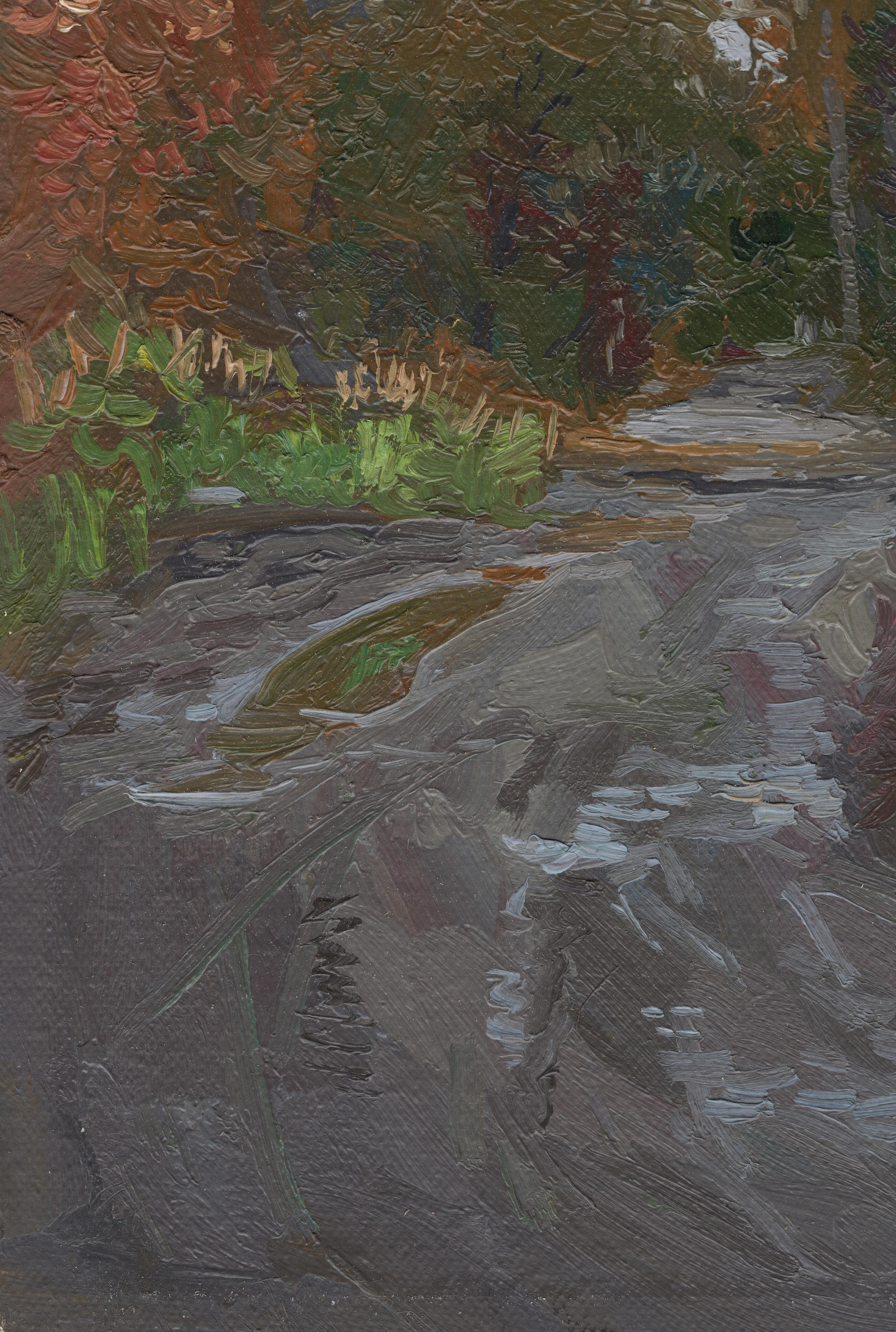 Giornata d'autunno. Opaliha - Landscape Painting Grigio di Simon Kozhin