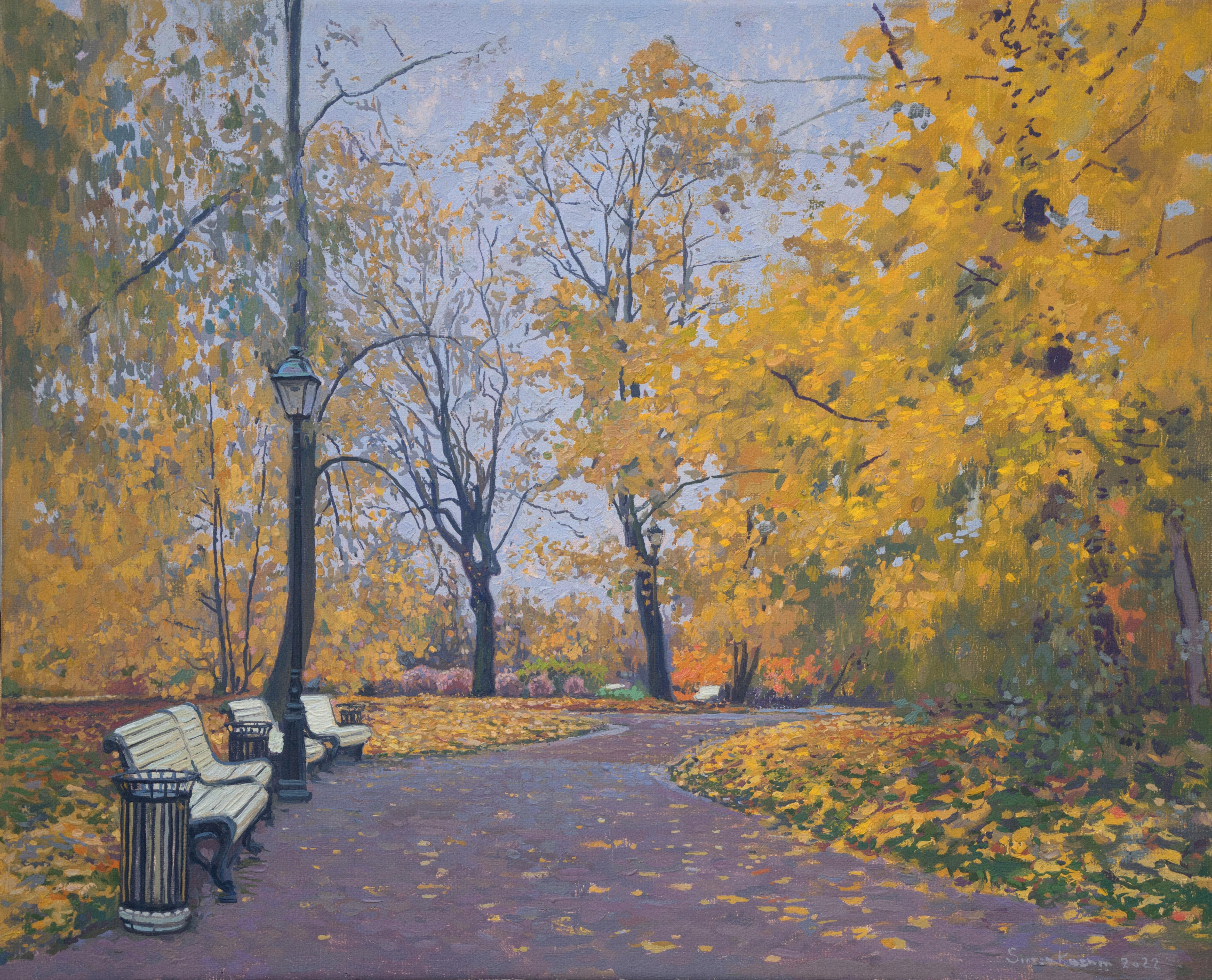 Landscape Painting Simon Kozhin - Automne dans le parc de Tsaritsyno