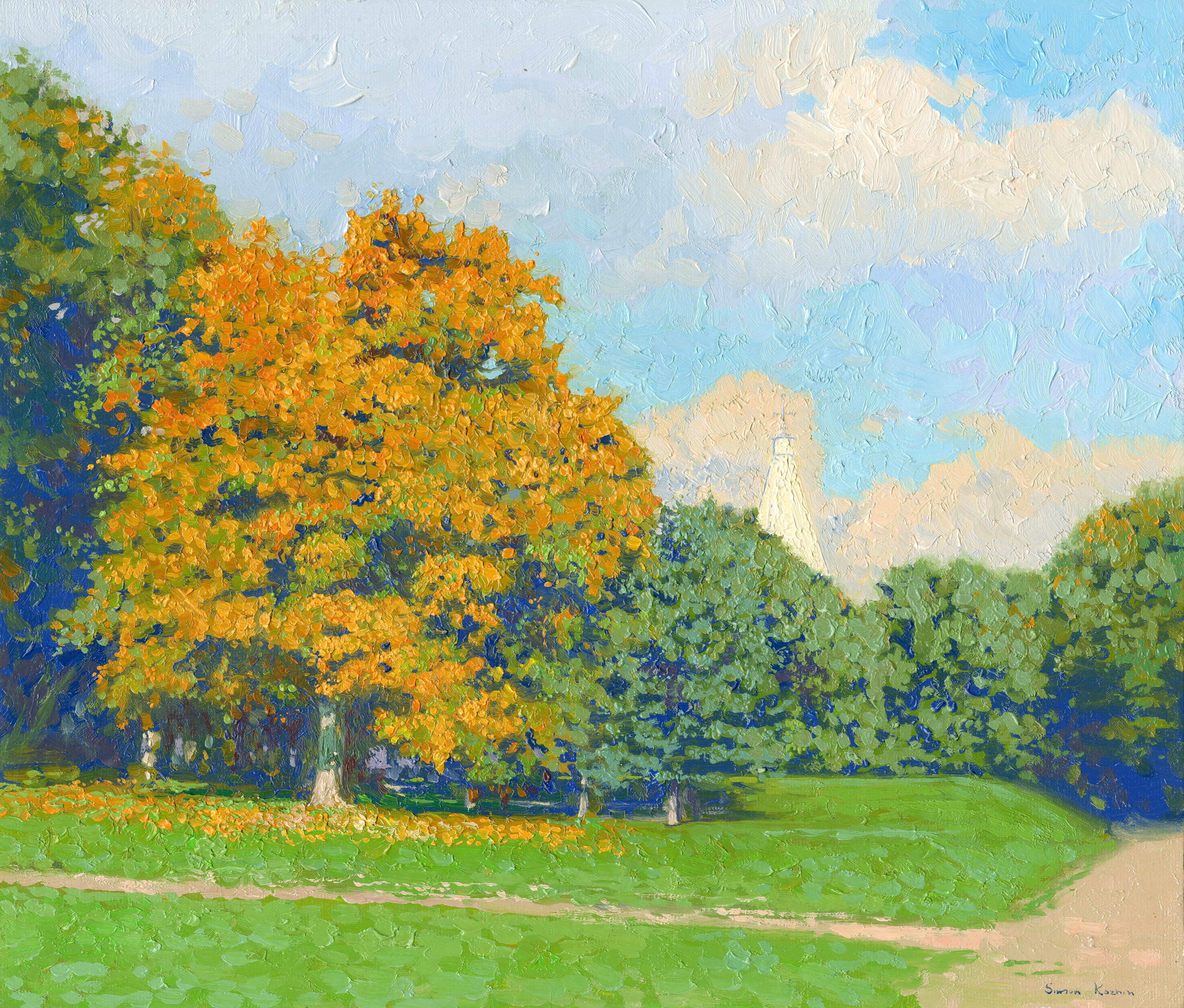 Simon Kozhin Landscape Painting - Autumn maple. Kolomenskoye