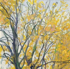 Autumn Melody Painting, Oil on Canvas, 30x30 cm, New Condition