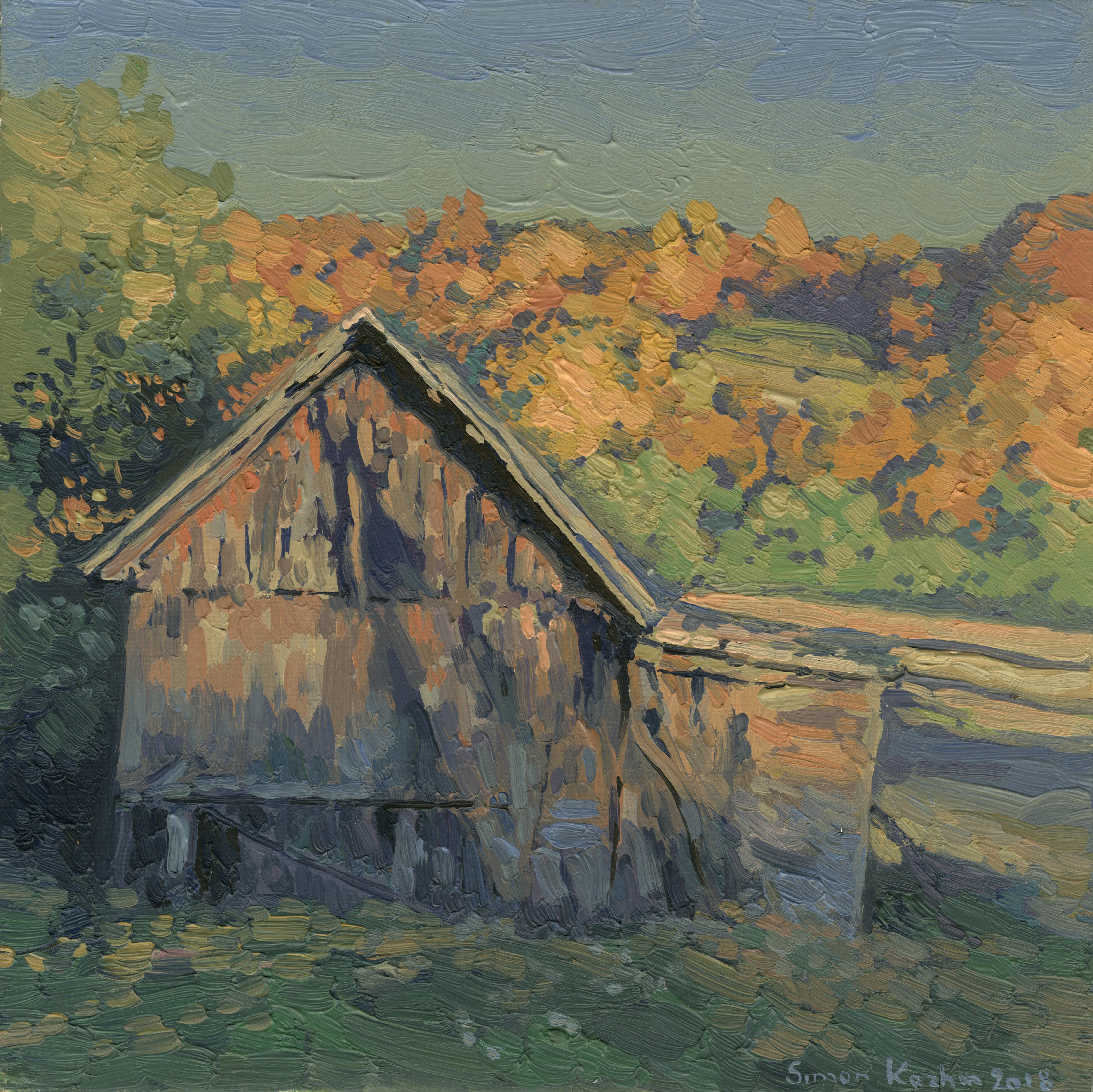 Simon Kozhin Landscape Painting - Bathhouse in October