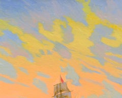 Battle of the Brig Mercury, Oil on Canvas, 2005, Framed Maritime Scene