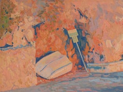 Boats Morning Turunc Painting, Coastal Scene, Oil on Canvas, 60x80 cm