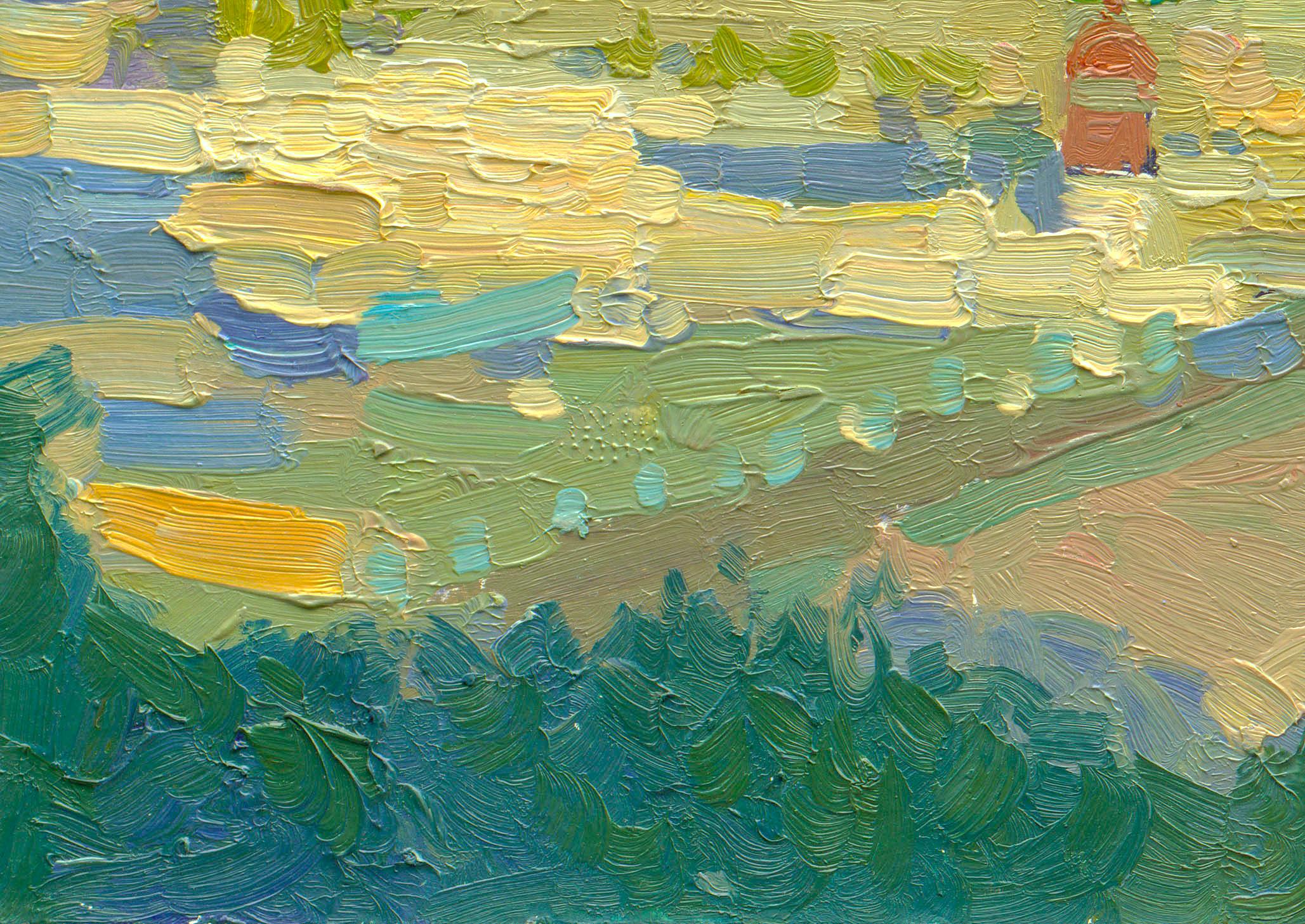Castello di Bodrum - Landscape Painting Marrone di Simon Kozhin