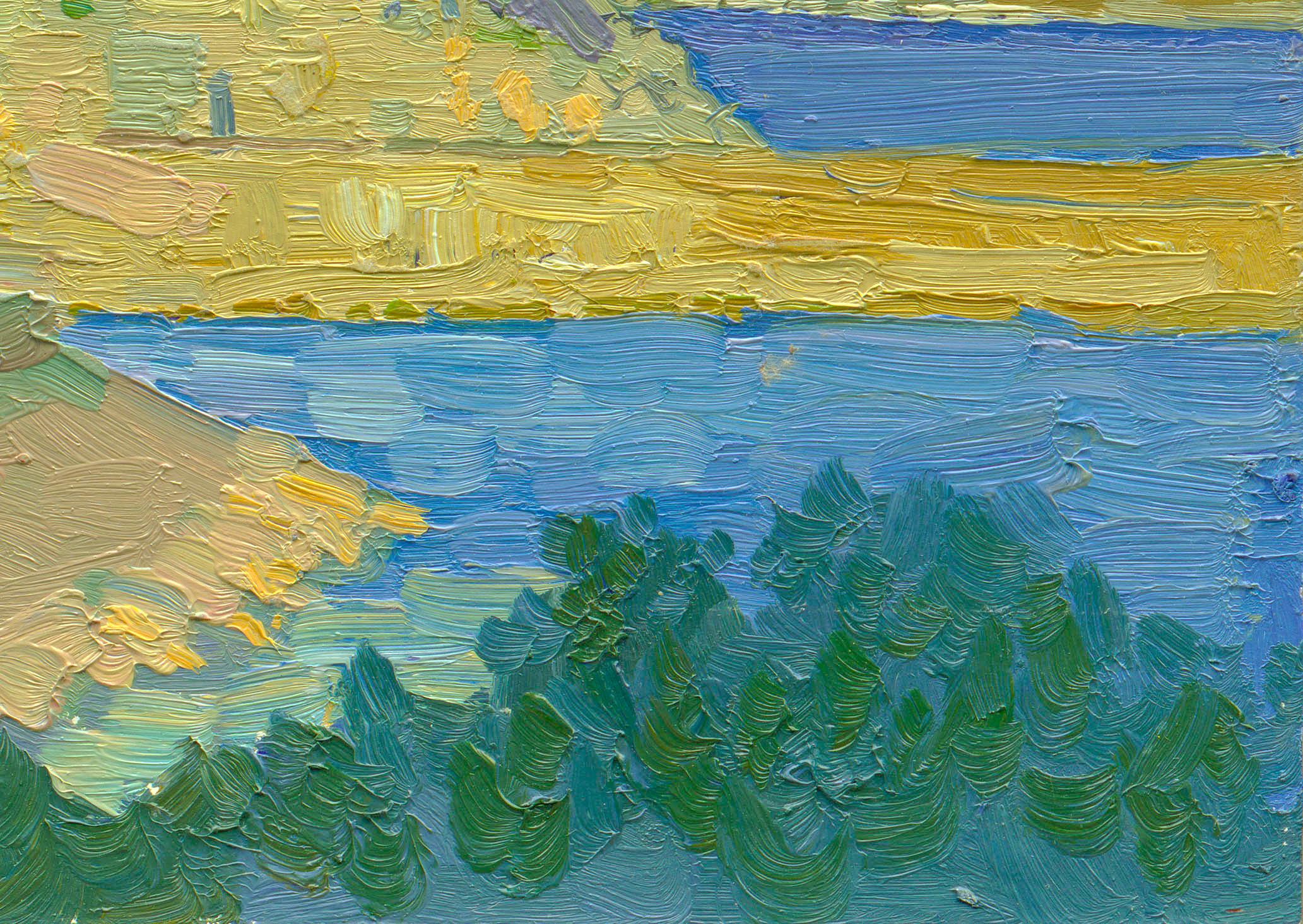 Con olio e passione, ho catturato la fortezza senza tempo immersa in una luce calda, fondendo la morbidezza dell'impressionismo con la forma realistica. Questo pezzo incanala la forza serena e i silenziosi sussurri della storia, invitando alla calma