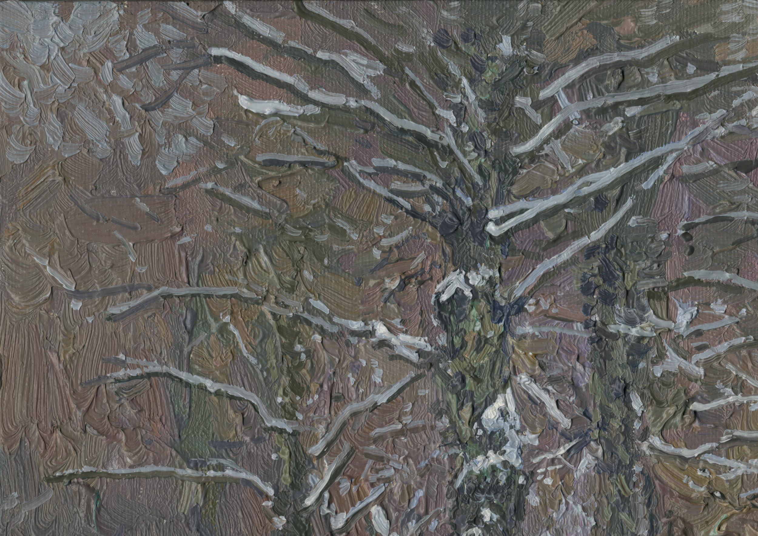 Boulevard im Winter. Alt-Maryino – Painting von Simon Kozhin