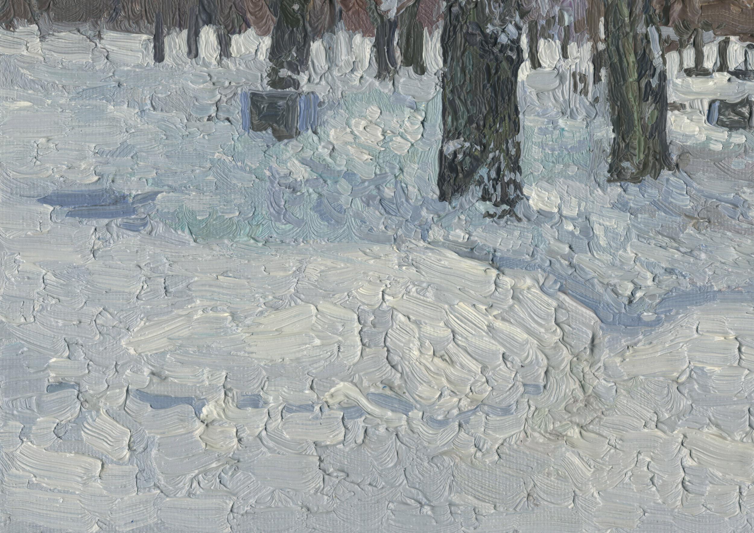 Boulevard im Winter. Alt-Maryino (Grau), Landscape Painting, von Simon Kozhin