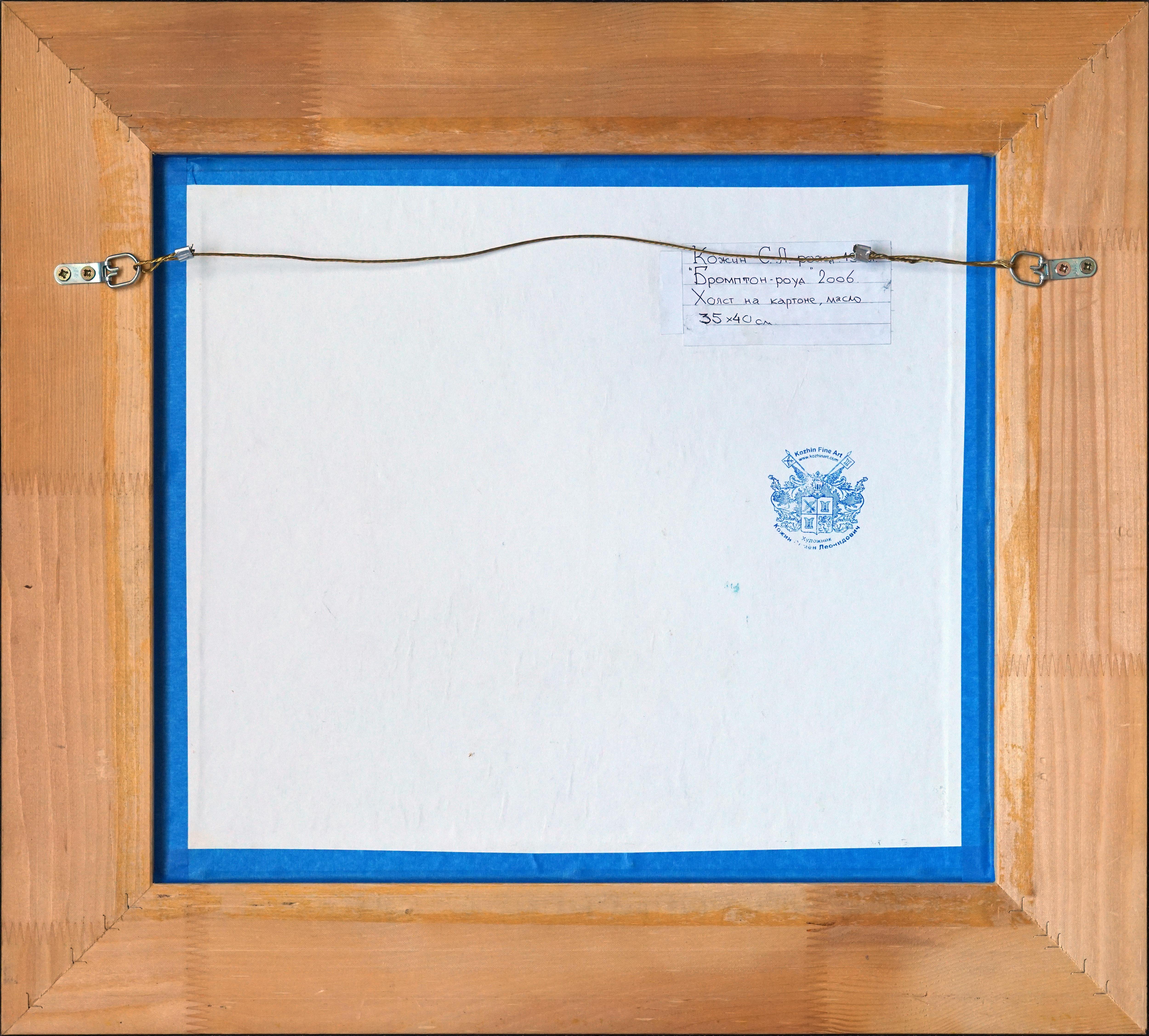 Londoner Stadtansicht, Öl-Impressionistisches Gemälde mit Nachtlichten, gerahmt im Angebot 9