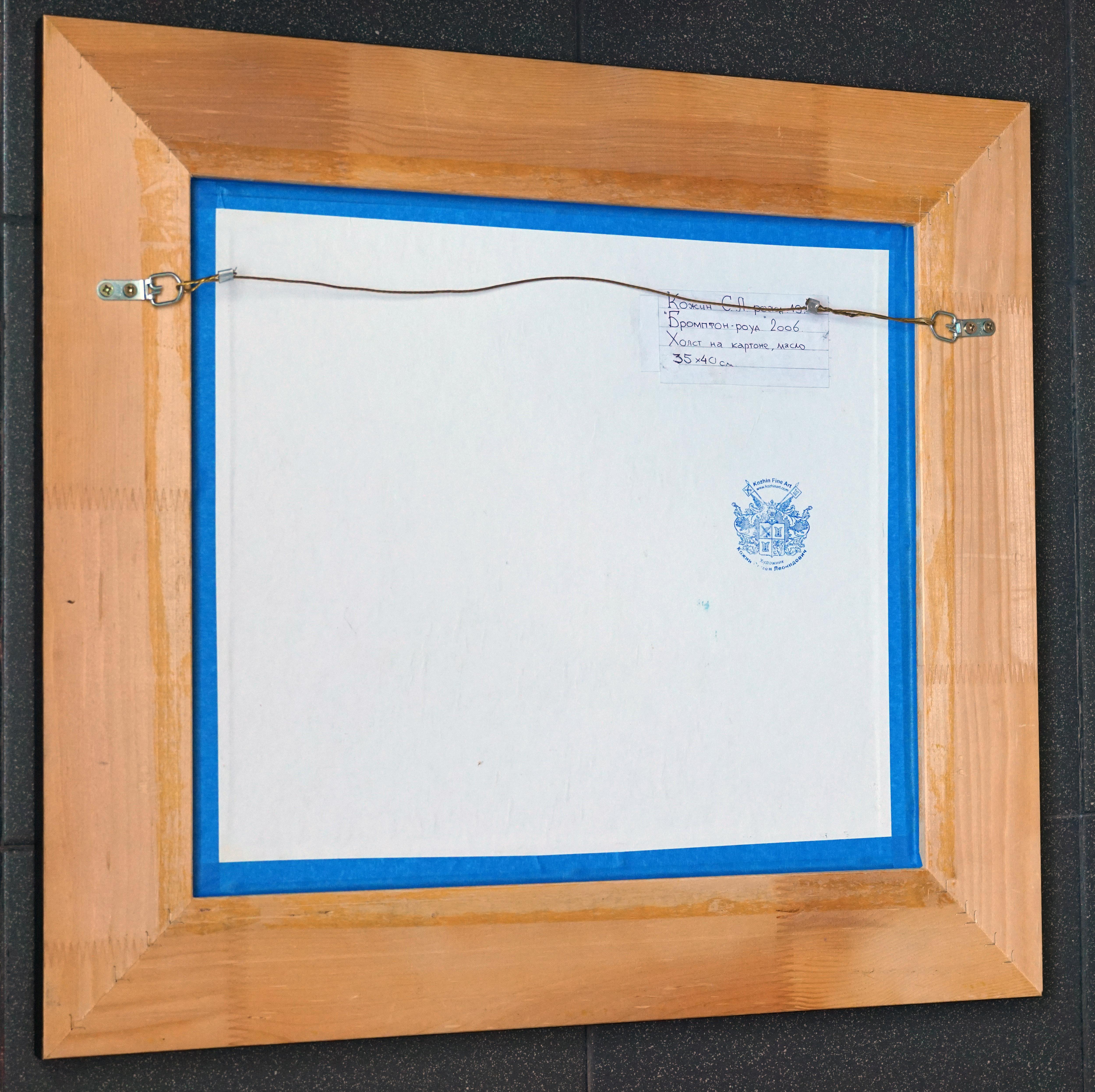 Londoner Stadtansicht, Öl-Impressionistisches Gemälde mit Nachtlichten, gerahmt im Angebot 10