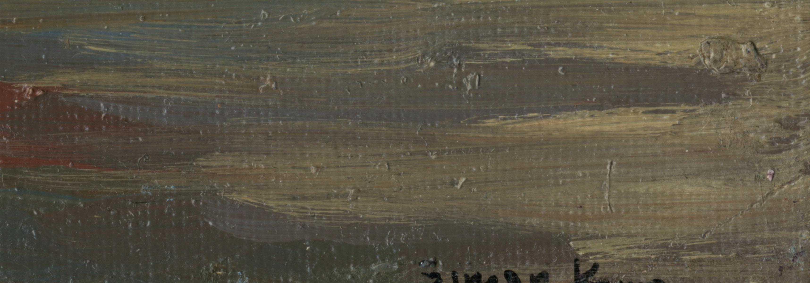 Londoner Stadtansicht, Öl-Impressionistisches Gemälde mit Nachtlichten, gerahmt im Angebot 1