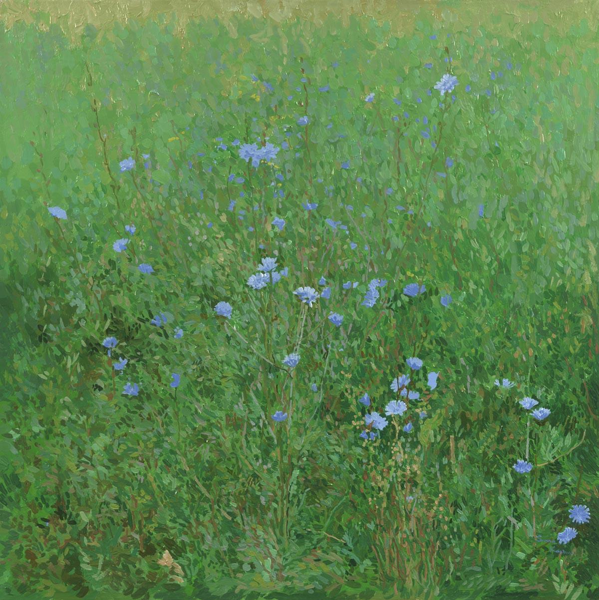 Simon Kozhin Landscape Painting - Chicory. Wildflowers