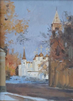 Church's dans les jardins, peinture impressionniste, 2000, New