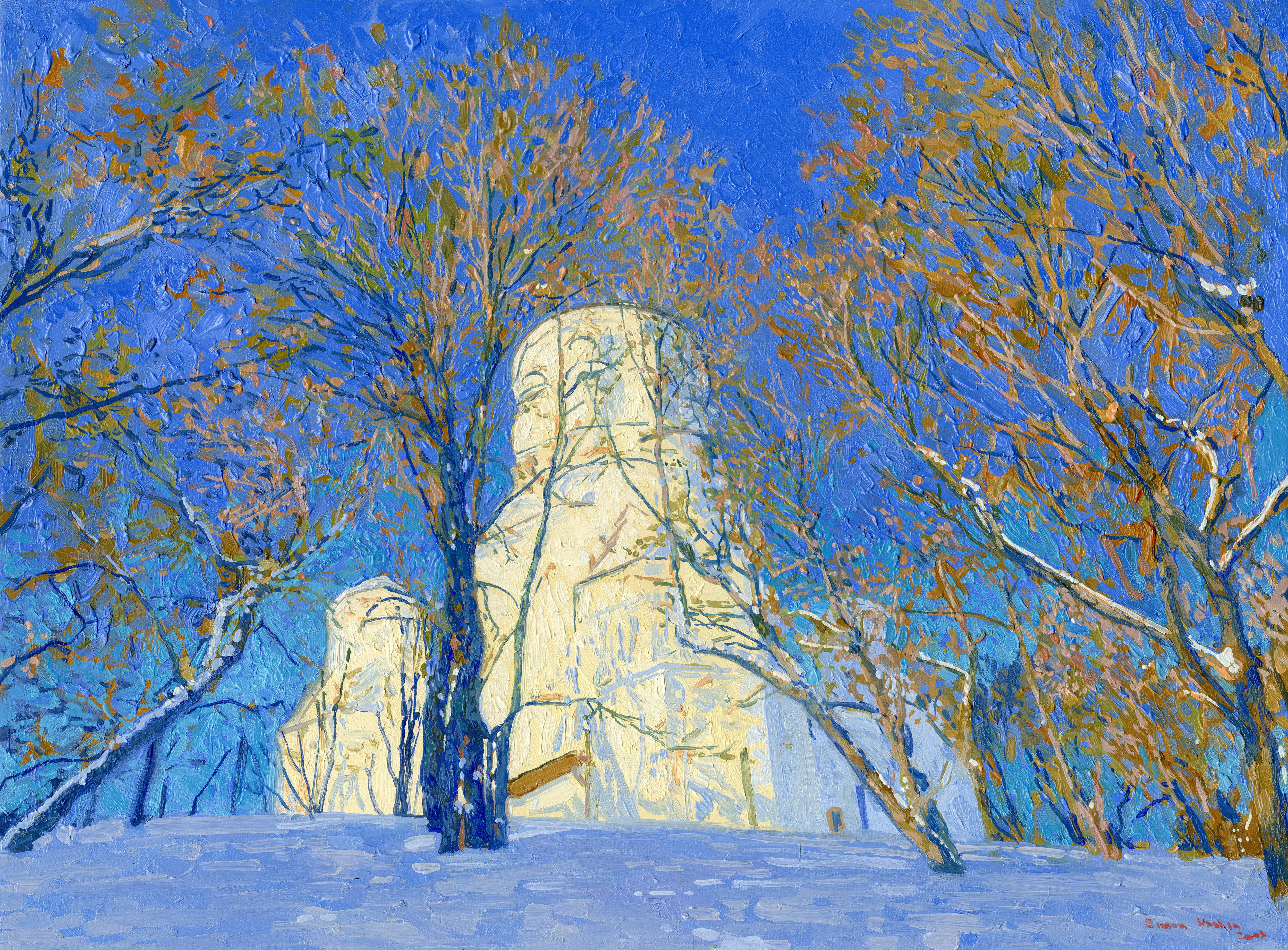 Simon Kozhin Landscape Painting - Church of the Decapitation of Saint John in Dyakovo