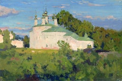 Church of the Myrrh-Bearing Women, Veliky Ustyug, Impressionist Oil on Cardboard