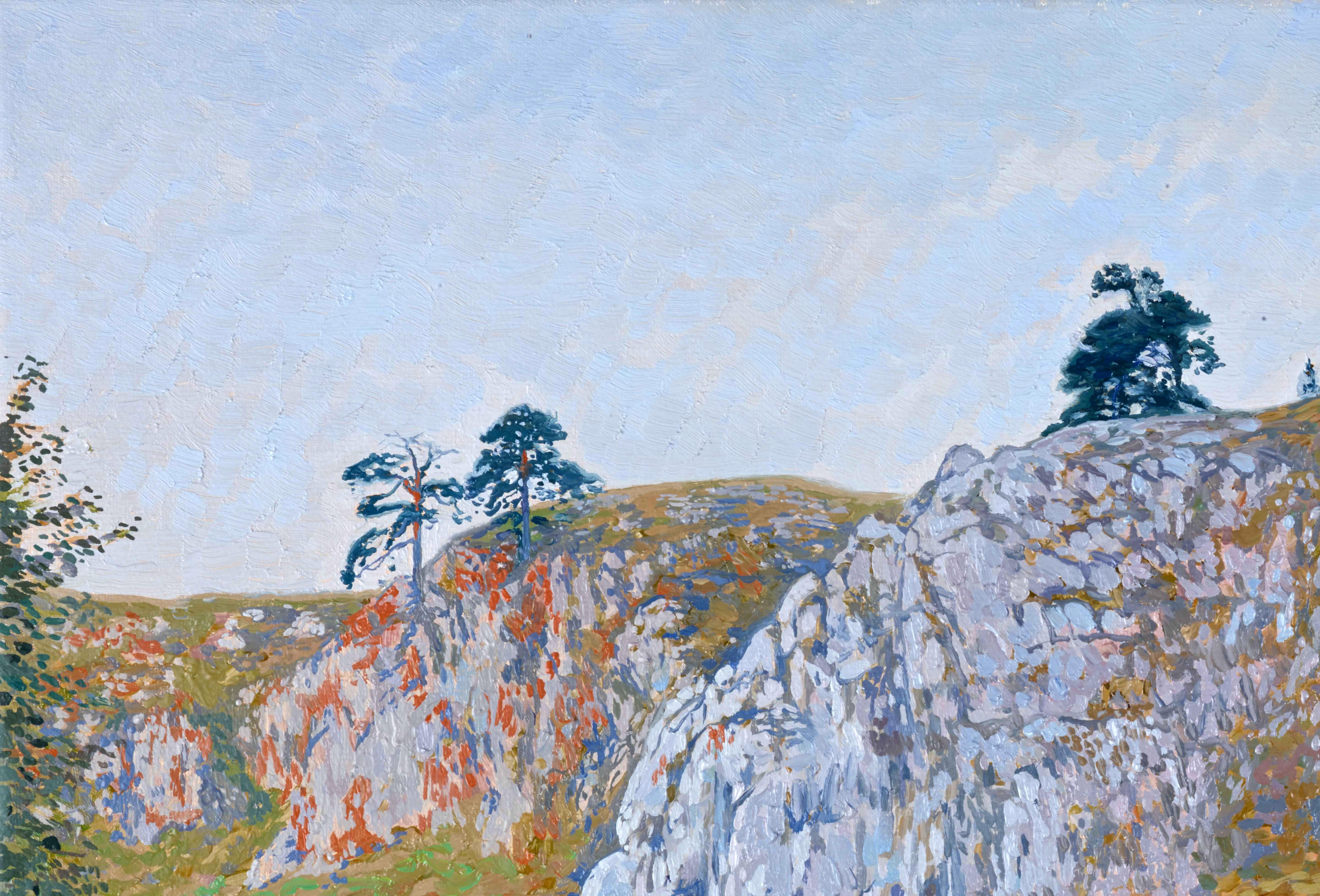 Fluss Tschusowaja. Slobodsky Stein – Painting von Simon Kozhin