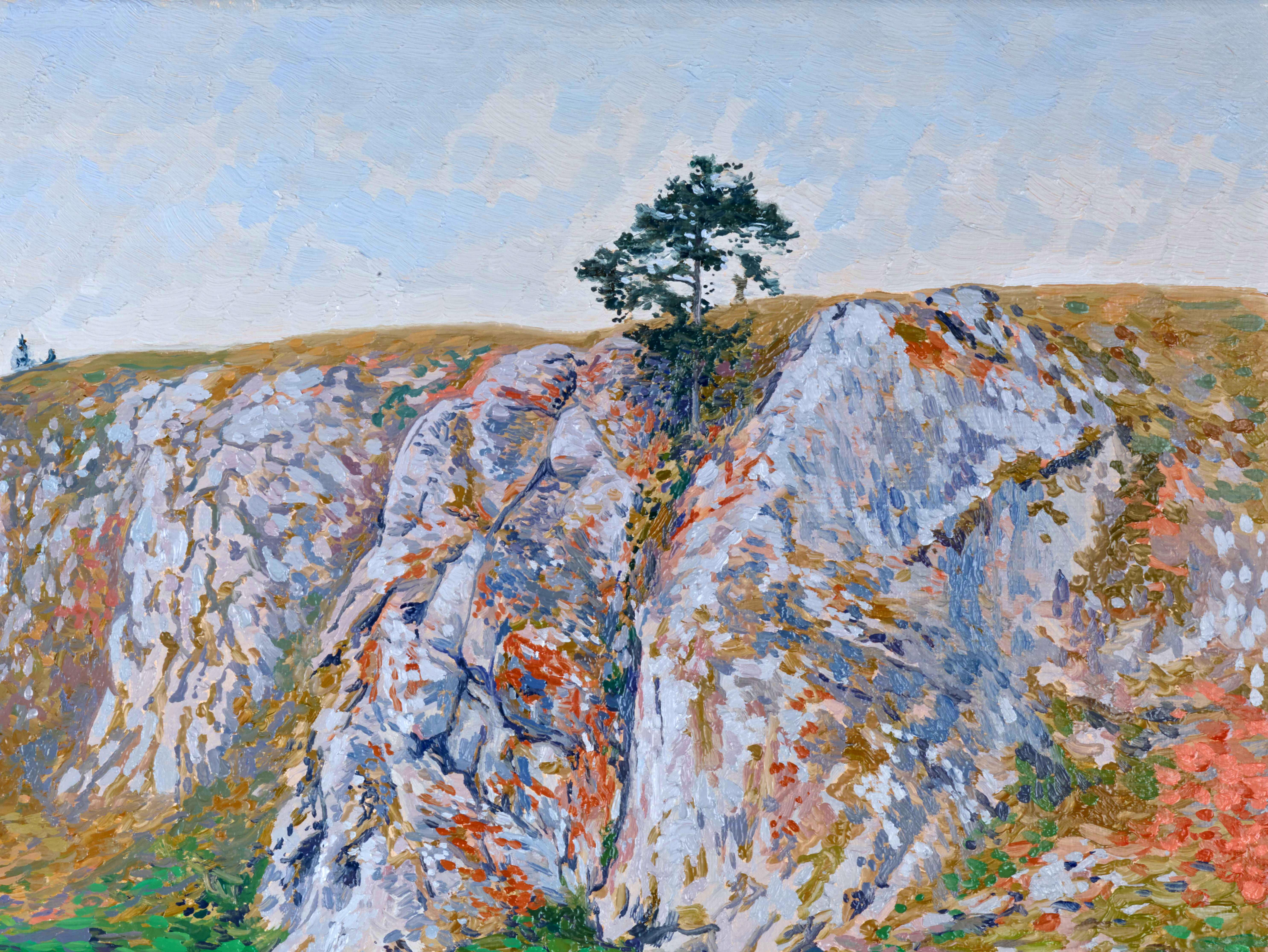 Fluss Tschusowaja. Slobodsky Stein (Grau), Landscape Painting, von Simon Kozhin