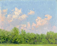Impressionist Oil Painting of Clouds at Botanical Garden, 2000s